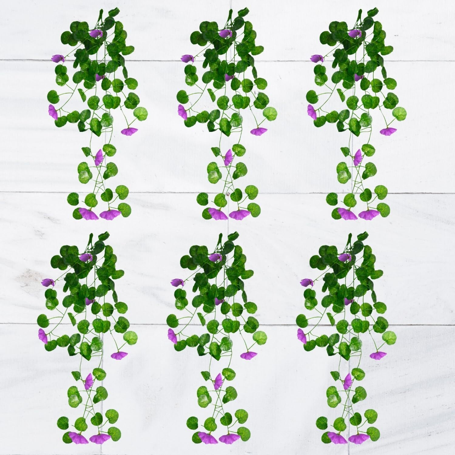 Decorebugs Artificial Flower Plants Leaves Hanging Ivy Garlands Plant Greenery Vine Creeper Home Decor Door Wall Balcony Decoration Party Festival Craft (Pack Of 6)