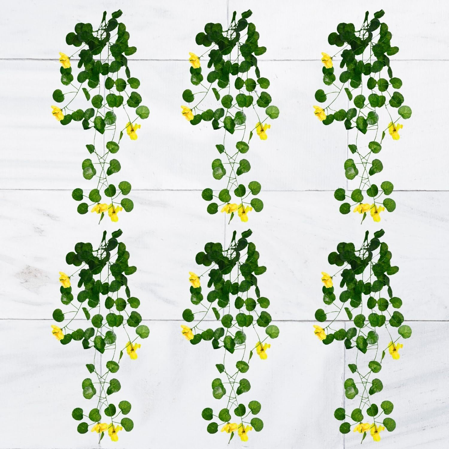 Decorebugs Artificial Flower Plants Leaves Hanging Ivy Garlands Plant Greenery Vine Creeper Home Decor Door Wall Balcony Decoration Party Festival Craft (Pack Of 6)