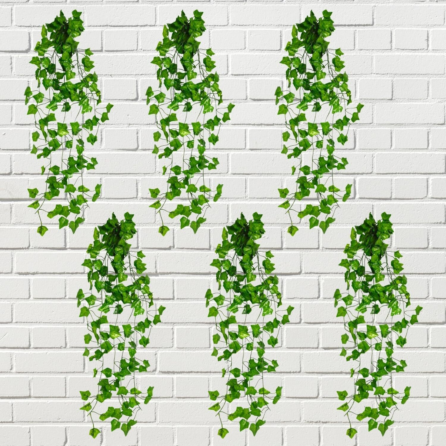 Decorebugs Artificial Plants Leaves Hanging Ivy Garlands Plant Greenery Vine Creeper Home Decor Door Wall Balcony Decoration Party Festival Craft (Pack Of 6)