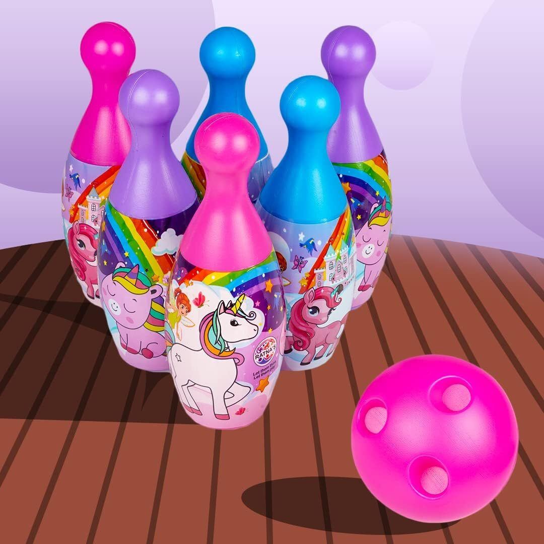 Bkdt Marketing Bowling Toy Set With 6 Pins And 2 Ball Indoor Outdoor Sports Game For Kids-Delux Bowling - Indoor Games For Caf,Indoor Games For Adults At Home