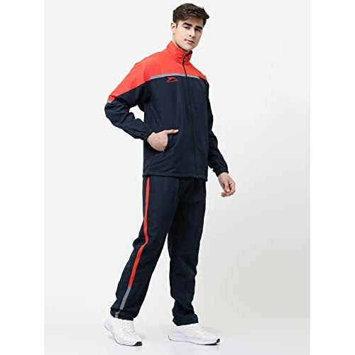 Shiv Naresh Track Suit For Men | Regular Fit | Sports Wear | Moisture Wicking | Navy/Red | Style No. 421B, Sports Suit