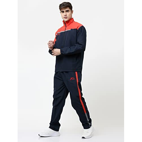 Shiv Naresh Track Suit For Men | Regular Fit | Sports Wear | Moisture Wicking | Navy/Red | Style No. 421B, Sports Suit