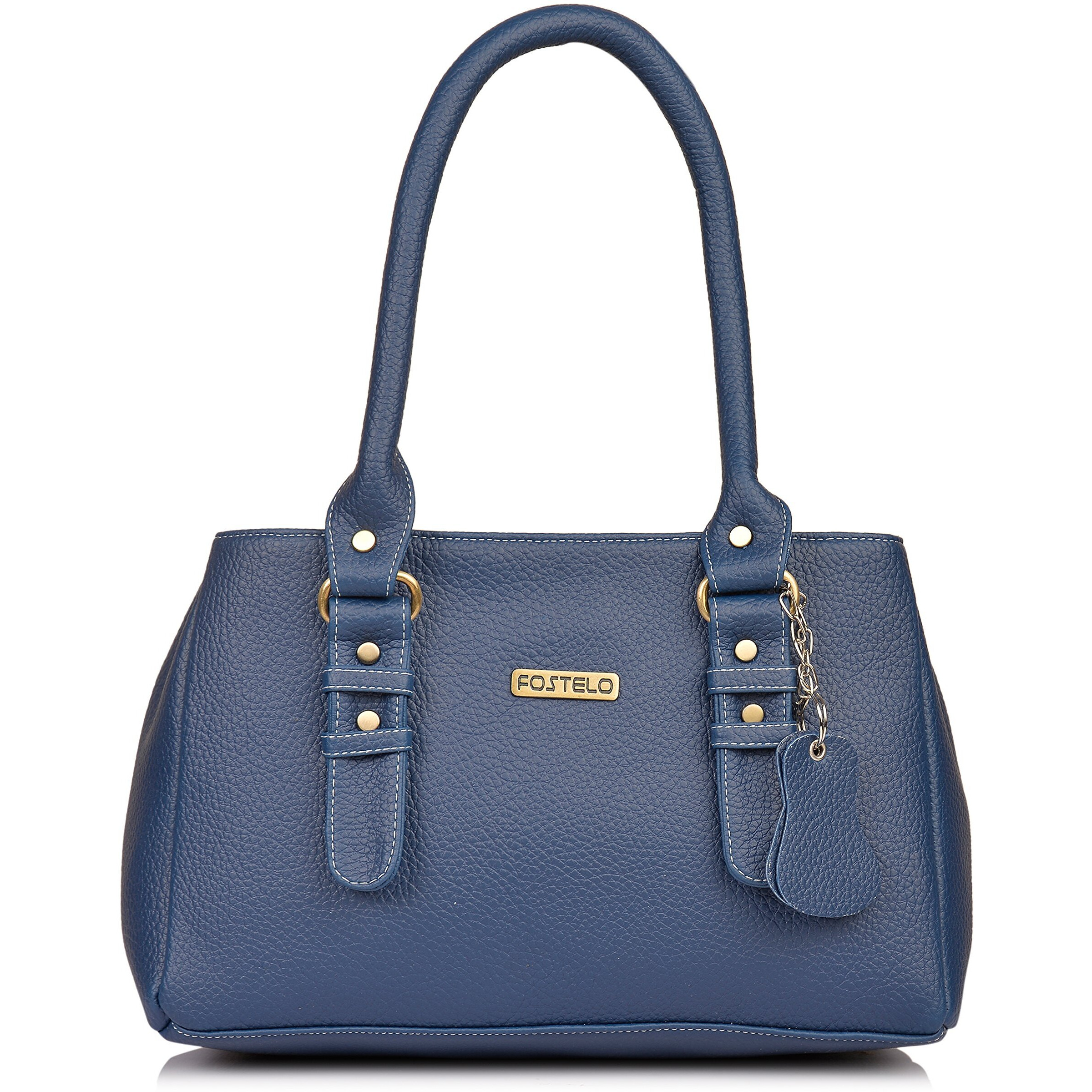 Fostelo Women's Vegan Leather Westside Handbag Shoulder Hobo Bag Ladies Purse (Blue) (Large)