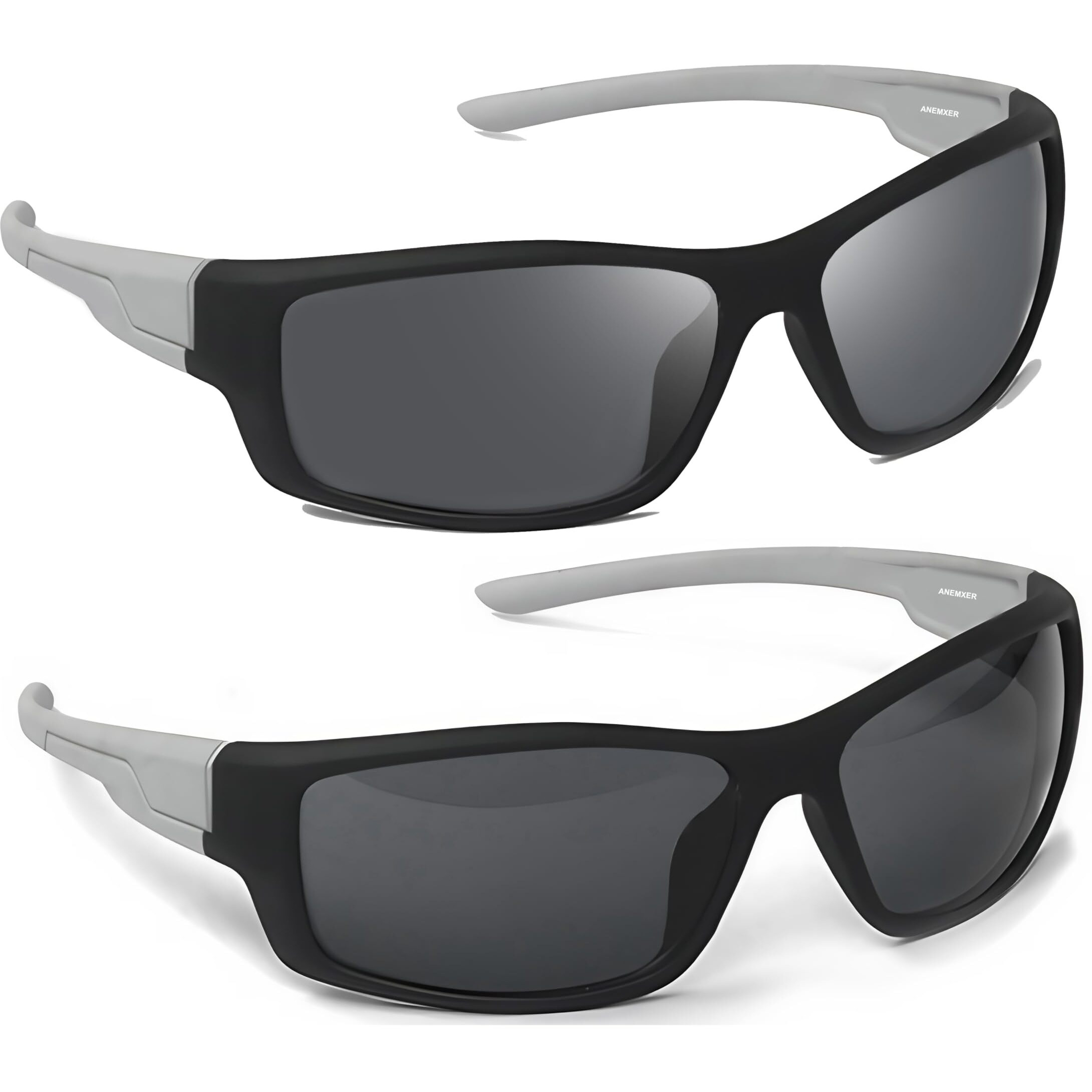 Anemxer Combo Of Wrap Around Sports Sunglasses With Diamond Cut Design Black Daytime Uv400Nm Sunglass For Men Women Anti Glare For Bike Riding Car Driving (Combo Black)