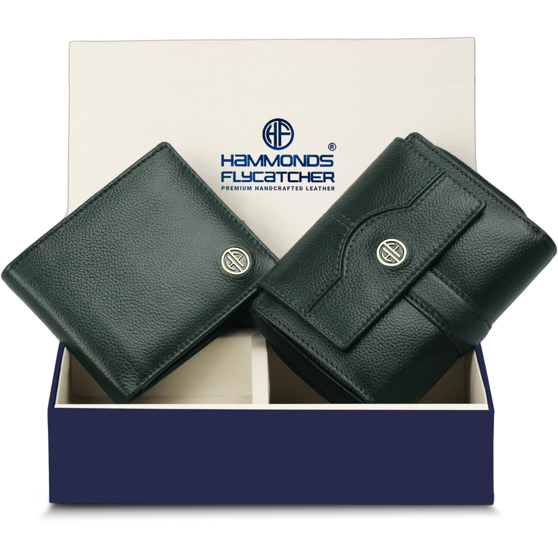 Hammonds Flycatcher Leather Wallet Combo Gift Set - Valentine Gift For Boyfriend And Girlfriend - Men's And Women's Wallets With Multiple Card Slots - Couple Gifts For Anniversary
