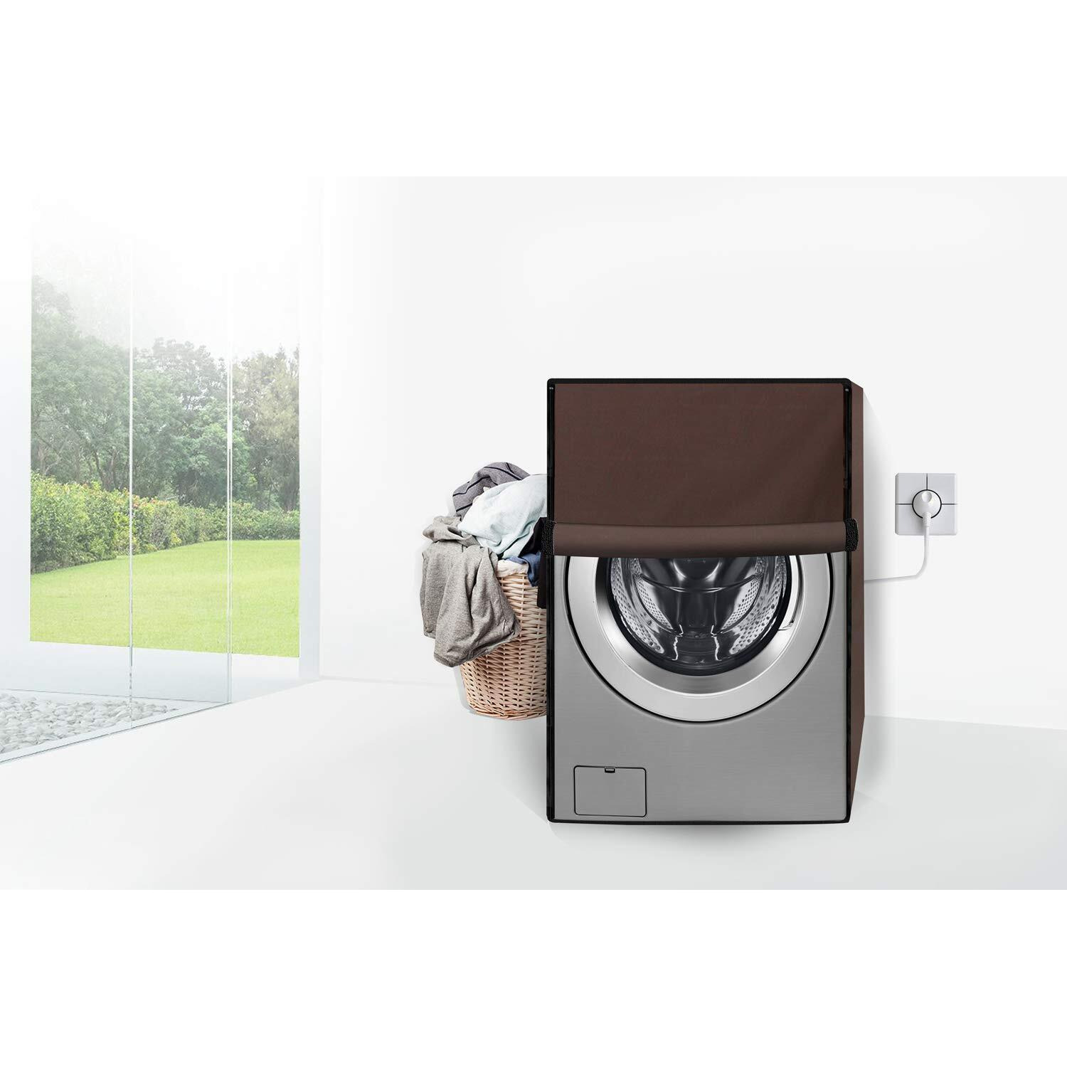 Stylista Polyester Washing Machine Cover Compatible For Samsung 8 Kg Fully-Automatic Front Loading Wd80T604Dbx/Tl, Coffee