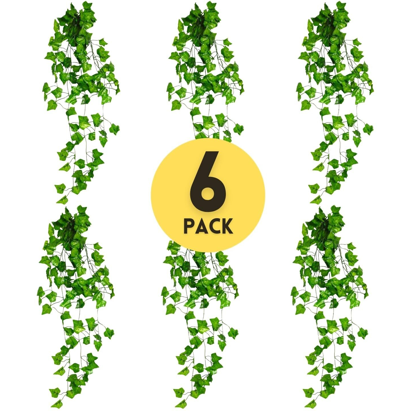 Decorebugs Artificial Plants Leaves Hanging Ivy Garlands Plant Greenery Vine Creeper Home Decor Door Wall Balcony Decoration Party Festival Craft (Pack Of 6)