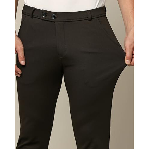Toplot Men's Formal Trousers || Slim Fit Men's Wear Trousers || Stretchable Formal Pant Trousers || Trouser For Men (Formal-5068-Coffee-36)