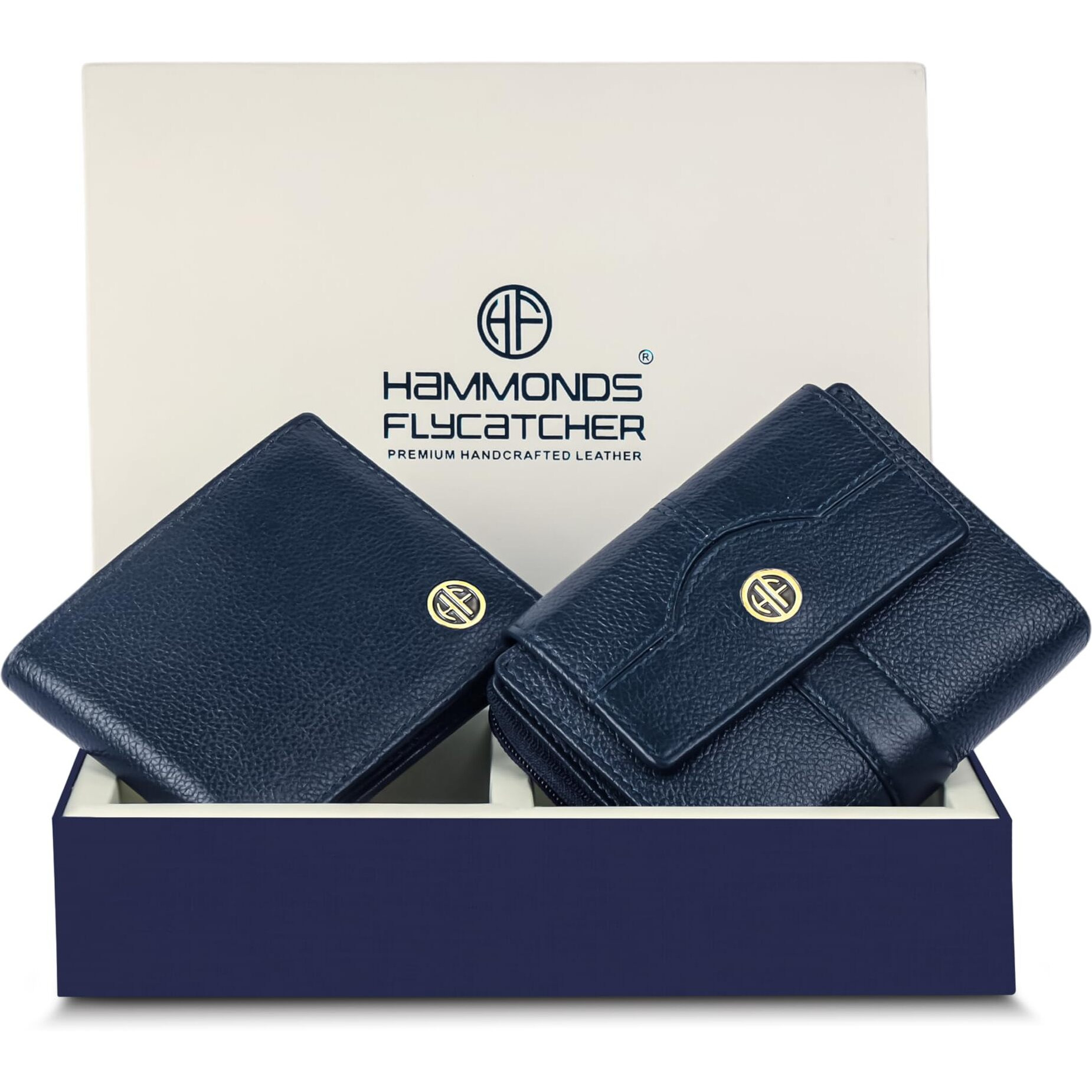 Hammonds Flycatcher Leather Wallet Combo Gift Set - Valentine Gift For Boyfriend And Girlfriend - Men's And Women's Wallets With Multiple Card Slots - Couple Gifts For Anniversary