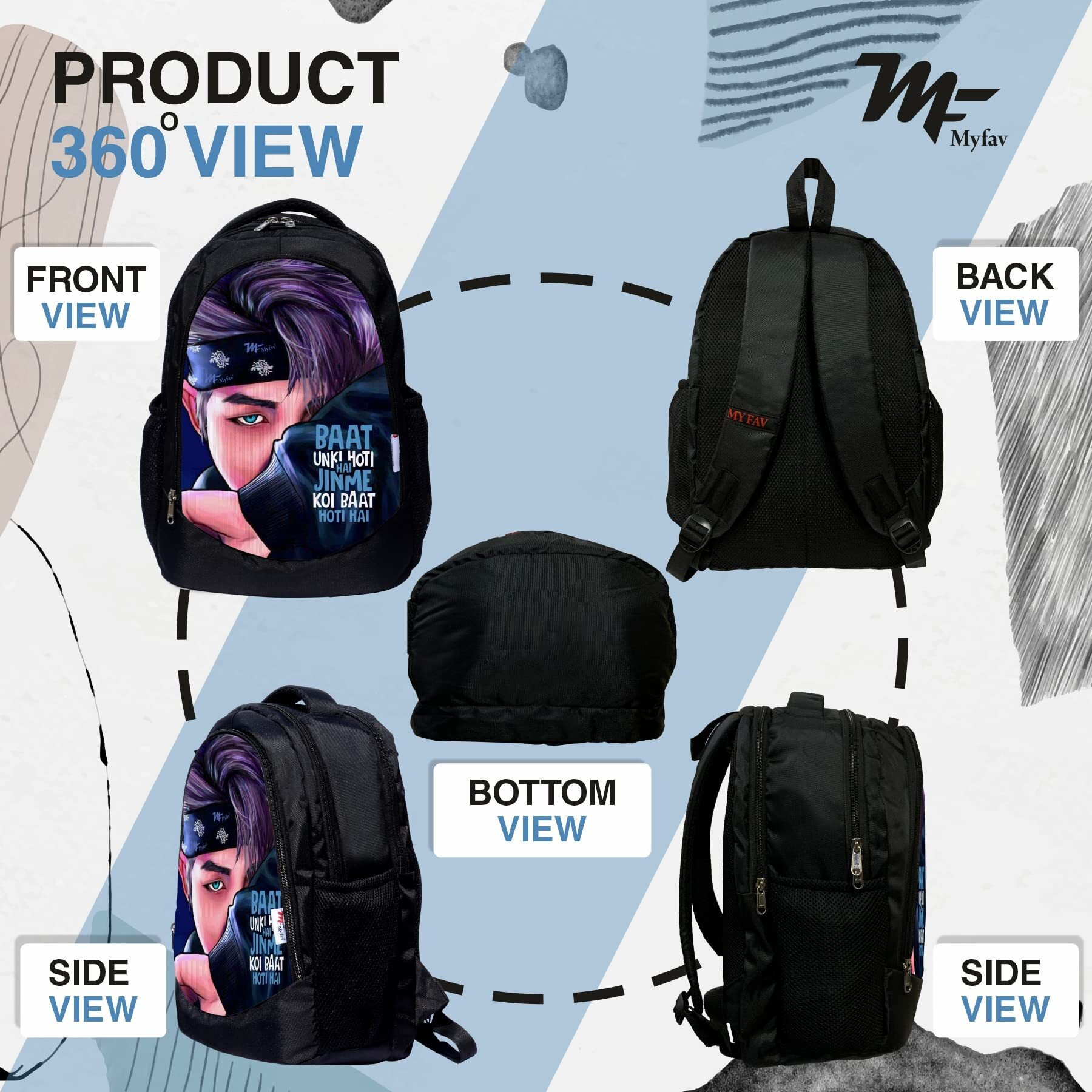 My Fav 15.6 Inch Laptop Backpack | Casual School College Backpack For Men Women | Sports Backpack For Boys & Girls | Outdoor Travel Lightweight Bag | 30 L
