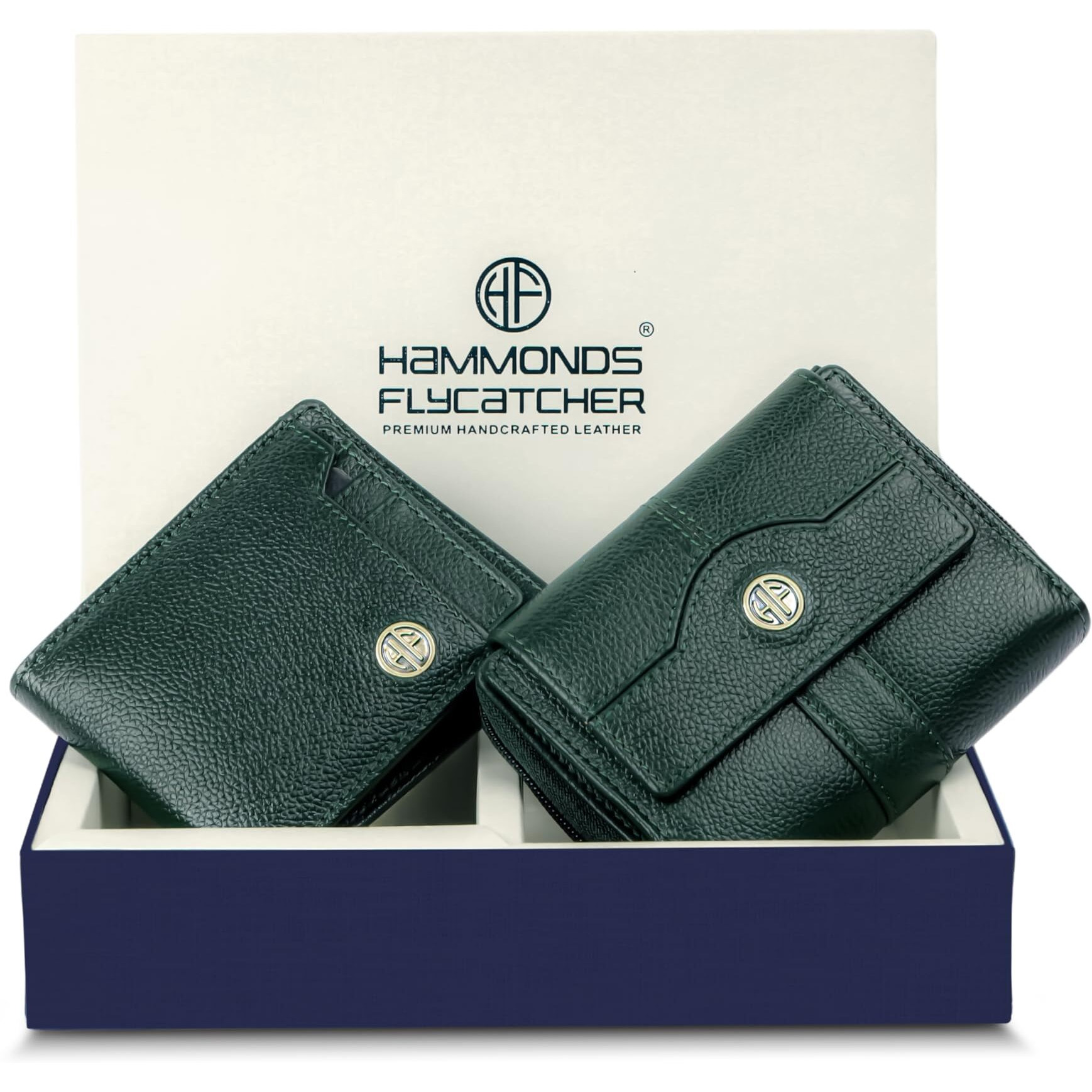 Hammonds Flycatcher Leather Wallet Combo Gift Set - Valentine Gift For Boyfriend And Girlfriend - Men's And Women's Wallets With Multiple Card Slots - Couple Gifts For Anniversary
