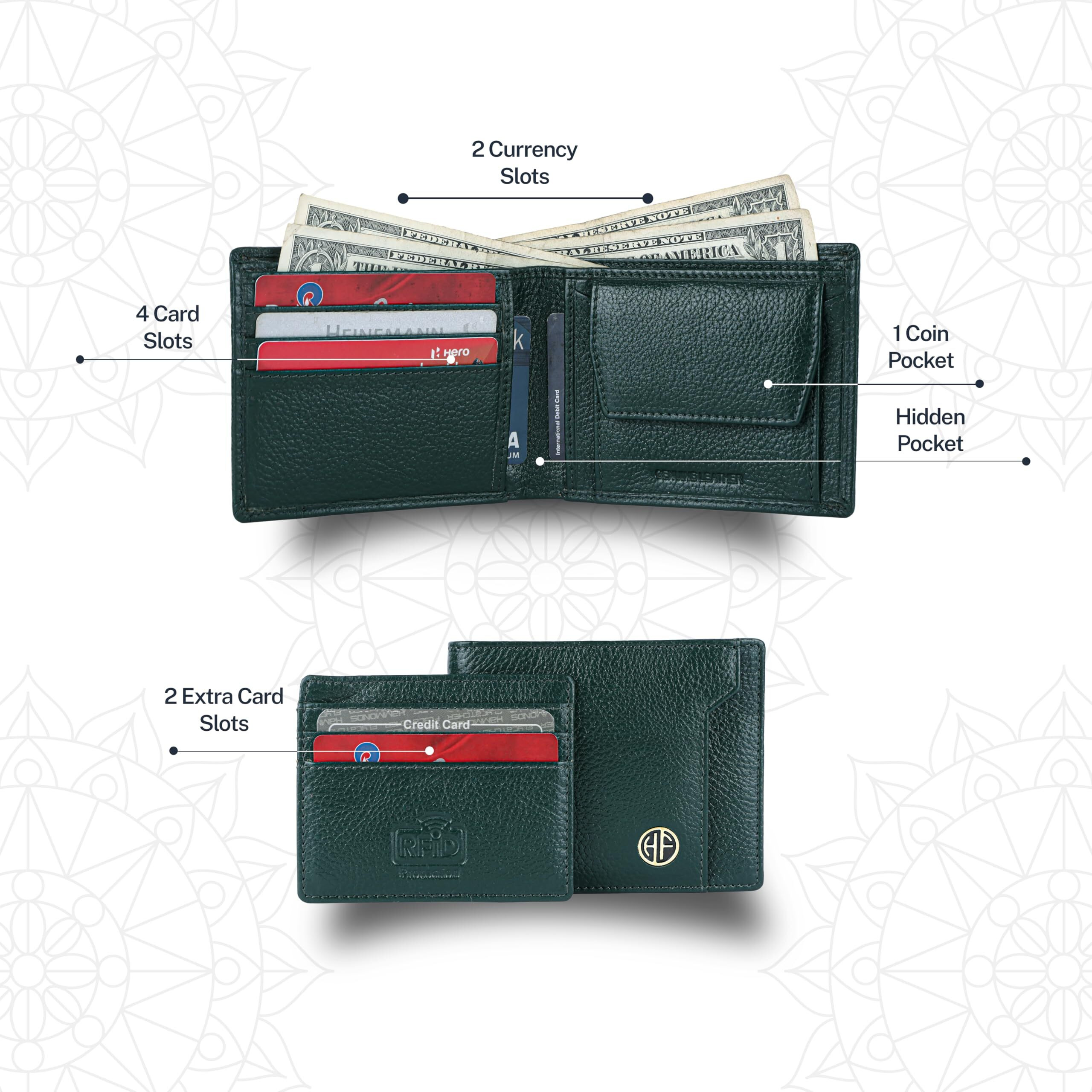 Hammonds Flycatcher Leather Wallet Combo Gift Set - Valentine Gift For Boyfriend And Girlfriend - Men's And Women's Wallets With Multiple Card Slots - Couple Gifts For Anniversary