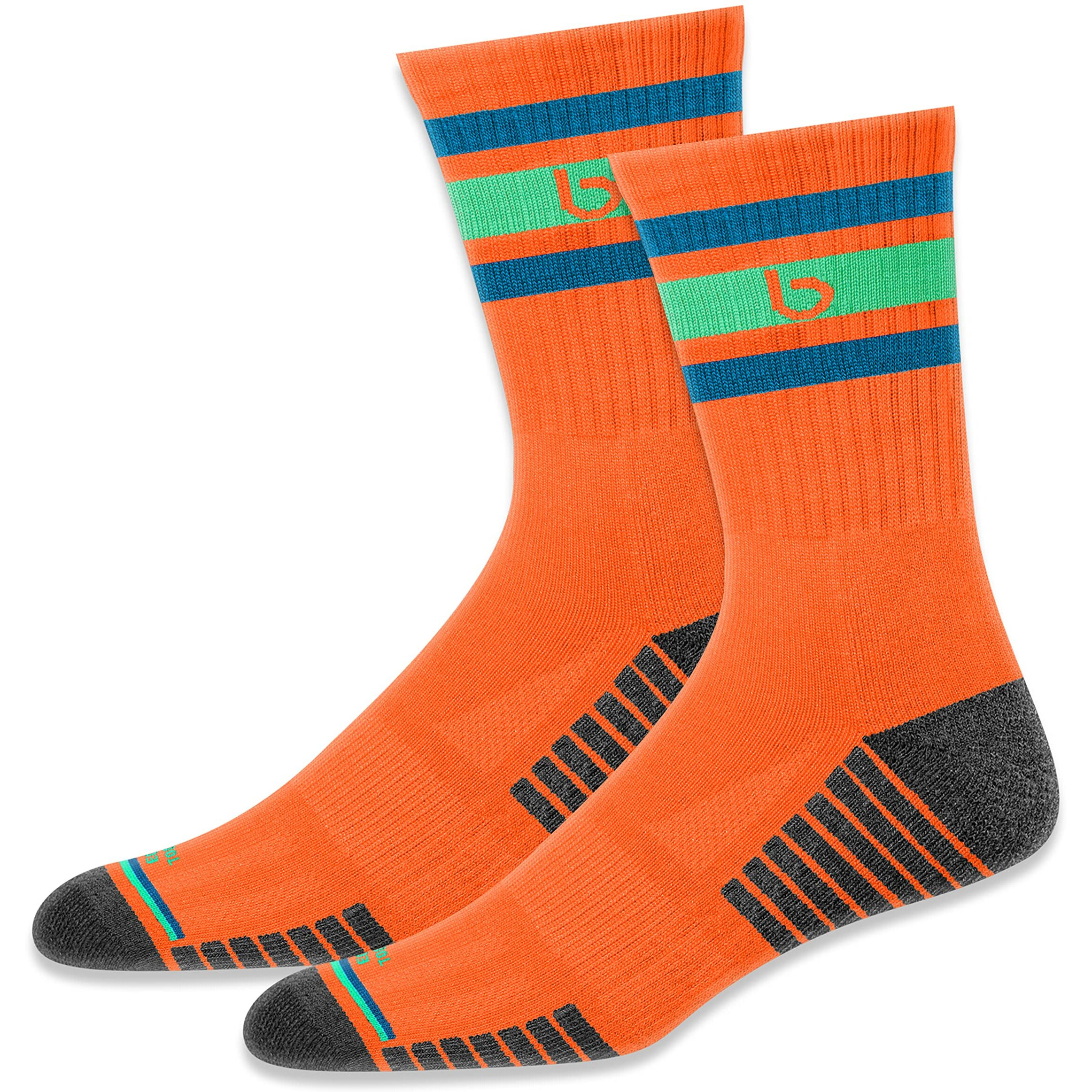 Bambos Men's Bamboo Sports Crew Socks For Running & Gym, Pack Of 3, (Size Uk 7-11, Multicoloured)