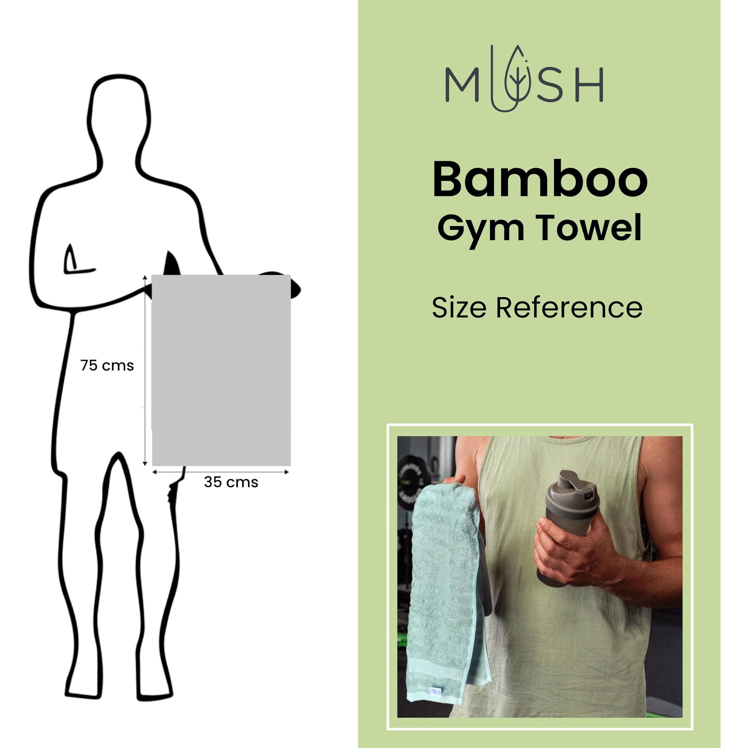 Mush Bamboo Hand Towels Set Of 2 | 100% Bamboo Gym Towel For Men/Women Workout | Ultra Soft, Absorbent & Quick Dry Towel For Gym, Travel, Sports And Yoga | 75 X 35 Cms | 600 Gsm (Navy Blue & White)