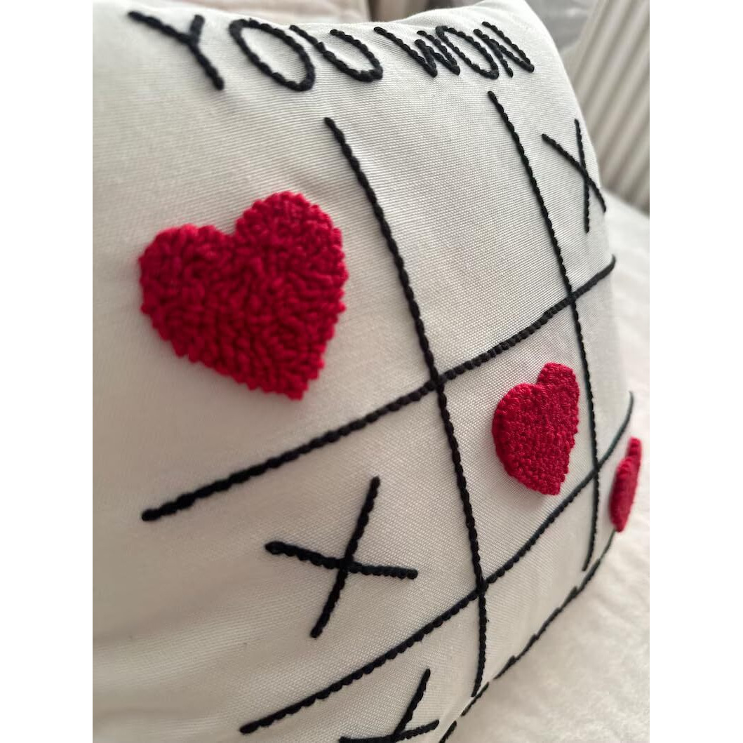 The Purple Tree Valentines Day Gift You Won My Heart Cushion And Love You Greeting Card, (16X16 Inch) Tufting Embroidered Cushion, Best Gift For Boyfriend, Husband, Valentines Day Gift