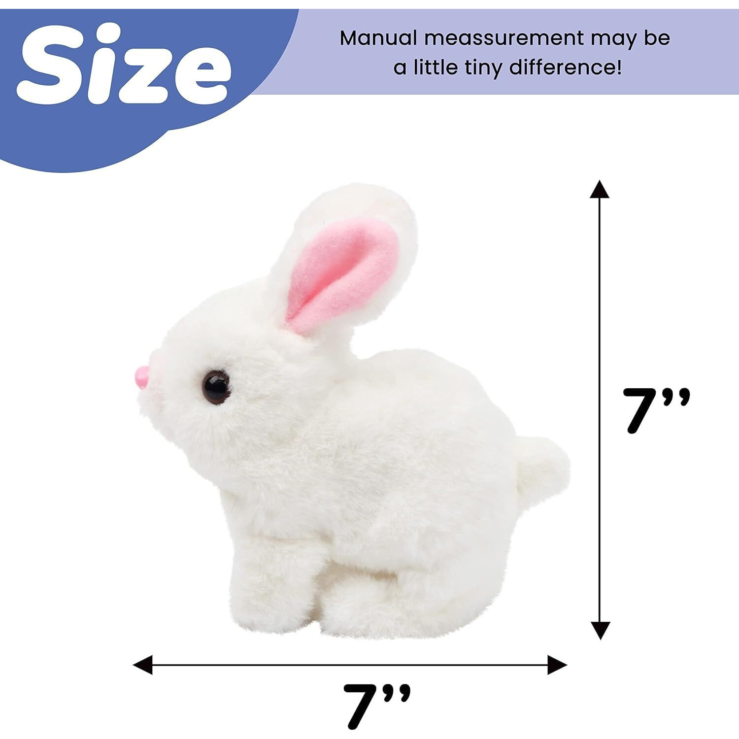 Utpati Hopping Jumping Rabbit Interactive Electronic Pet Plush Bunny Toy With Sounds And Movements Animated Walking Wiggle Ears Twitch Nose Gift For Toddlers Kids