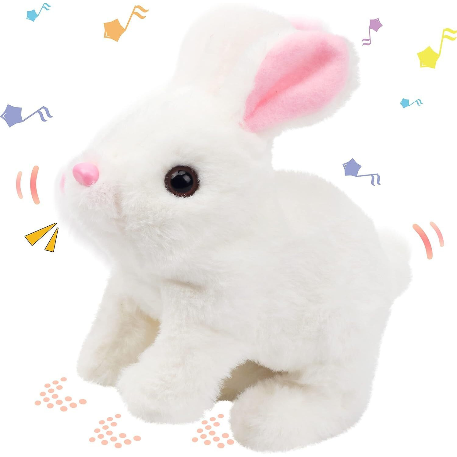 Utpati Hopping Jumping Rabbit Interactive Electronic Pet Plush Bunny Toy With Sounds And Movements Animated Walking Wiggle Ears Twitch Nose Gift For Toddlers Kids