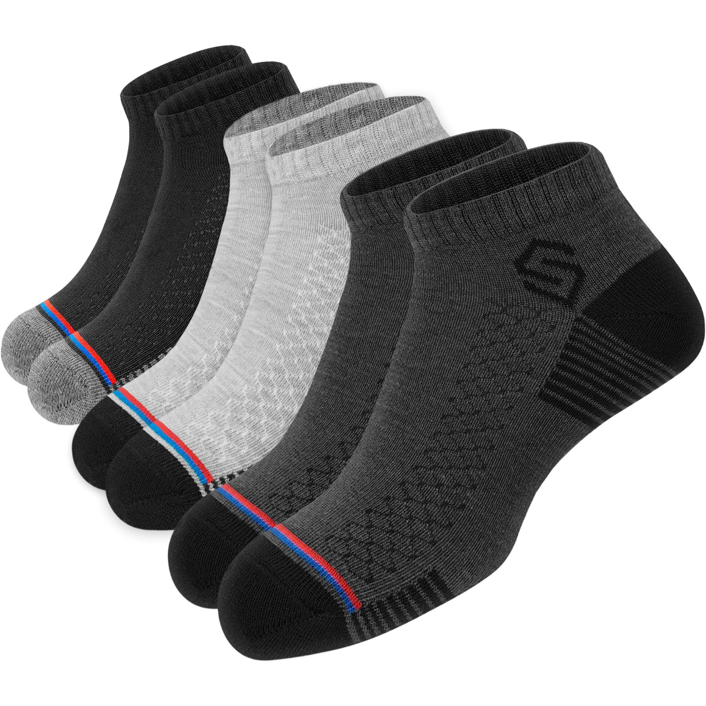 Swagr Men's Sports Socks Cotton Ankle Length Breathable Mesh Athletic Socks, Multicolor, Pack Of 3, Free Size
