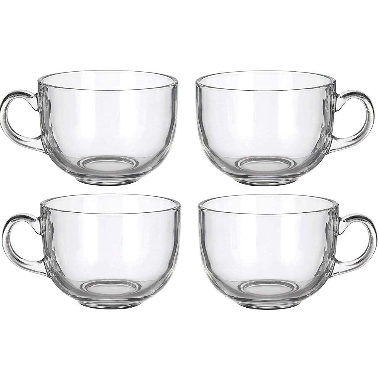 Zroy Enterprise Premium Classic Glass Tea & Coffee Cup Set Of 4-150 Ml, For Transparent Espresso Cappuccino Hot Chocolate, Milk Cup, Green Tea, Herbal Tea, Lemon (Round, 4)
