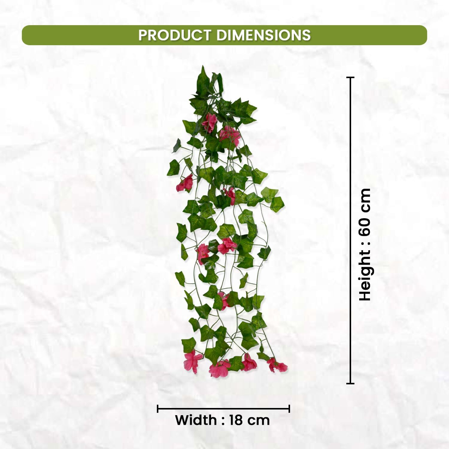 Decorebugs Artificial Flower Plants Leaves Hanging Ivy Garlands Plant Greenery Vine Creeper Home Decor Door Wall Balcony Decoration Party Festival Craft (Pack Of 6)