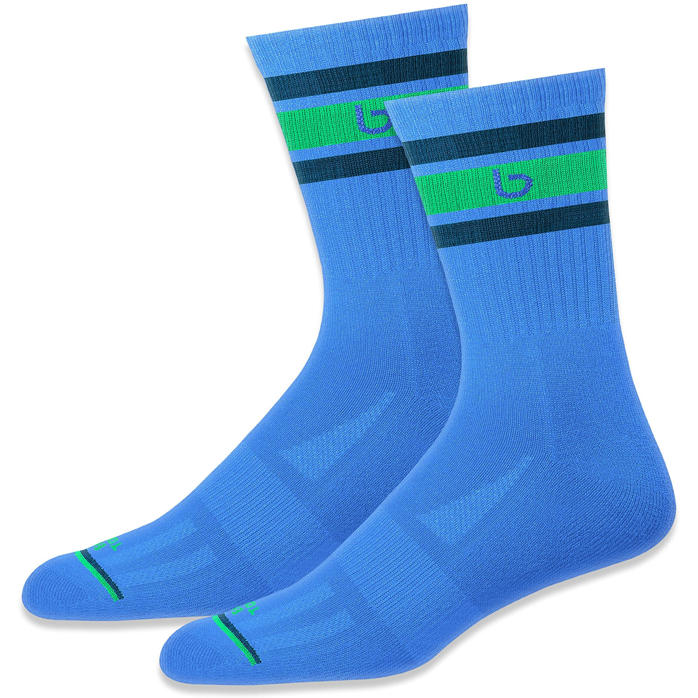 Bambos Men's Bamboo Sports Crew Socks For Running & Gym, Pack Of 3, (Size Uk 7-11, Multicoloured)