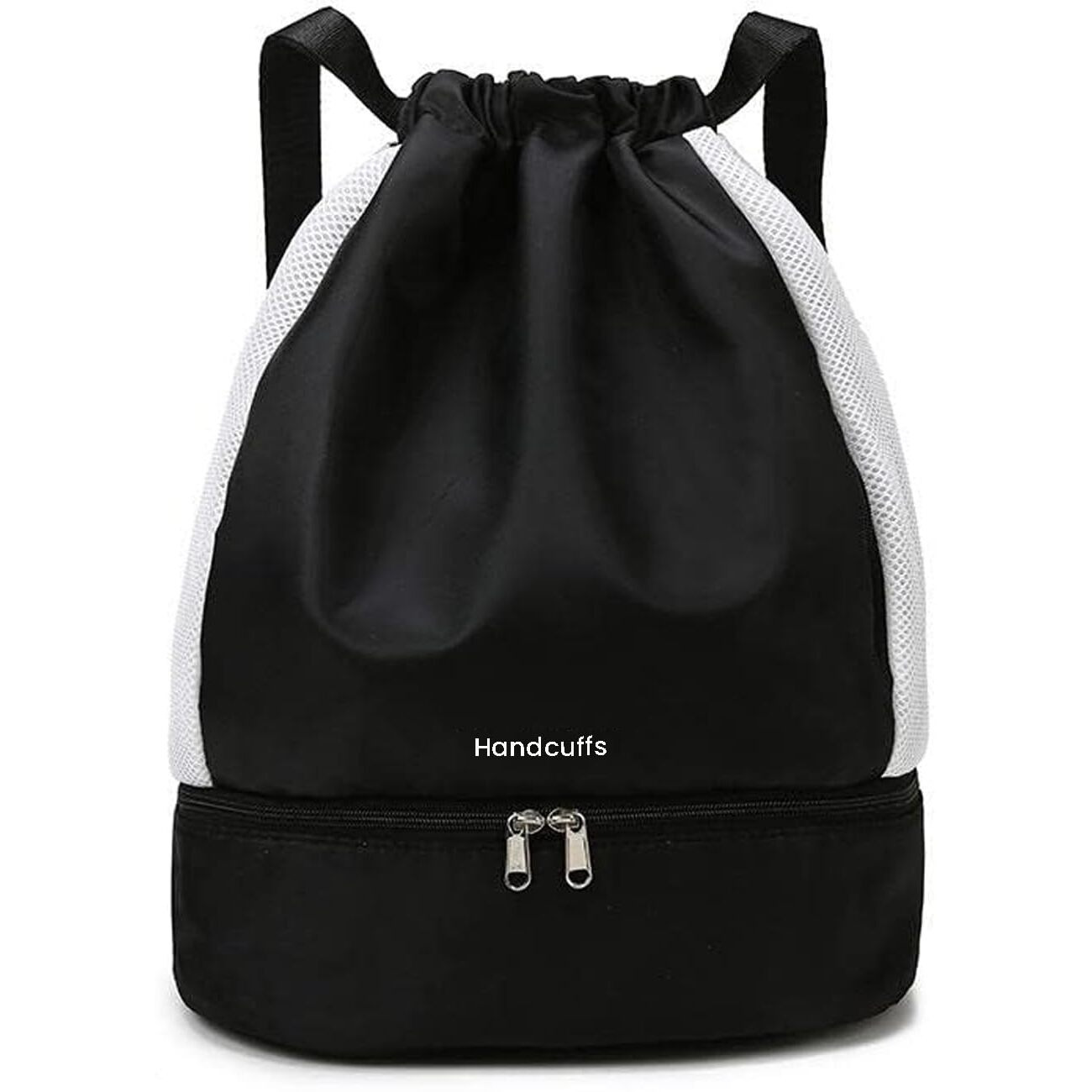 Handcuffs Drawstring Backpack Casual Sports Bag For Men & Women Swimming Pool Hiking Beach Gym Backpacks Bag (Black)