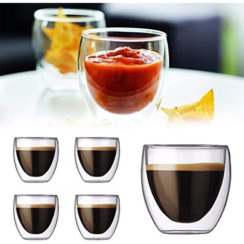 Zroy Enterprise Double Wall Glass 250Ml Set Of 2 Double Layer Tea & Coffee Cup Double Walled Glass Mugs For Hot & Cold Drinks Coffee Tea Milk Cappuchino Juice (2, 250 Ml Tumbler)