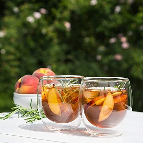 Zroy Enterprise Double Wall Glass 250Ml Set Of 2 Double Layer Tea & Coffee Cup Double Walled Glass Mugs For Hot & Cold Drinks Coffee Tea Milk Cappuchino Juice (2, 250 Ml Tumbler)