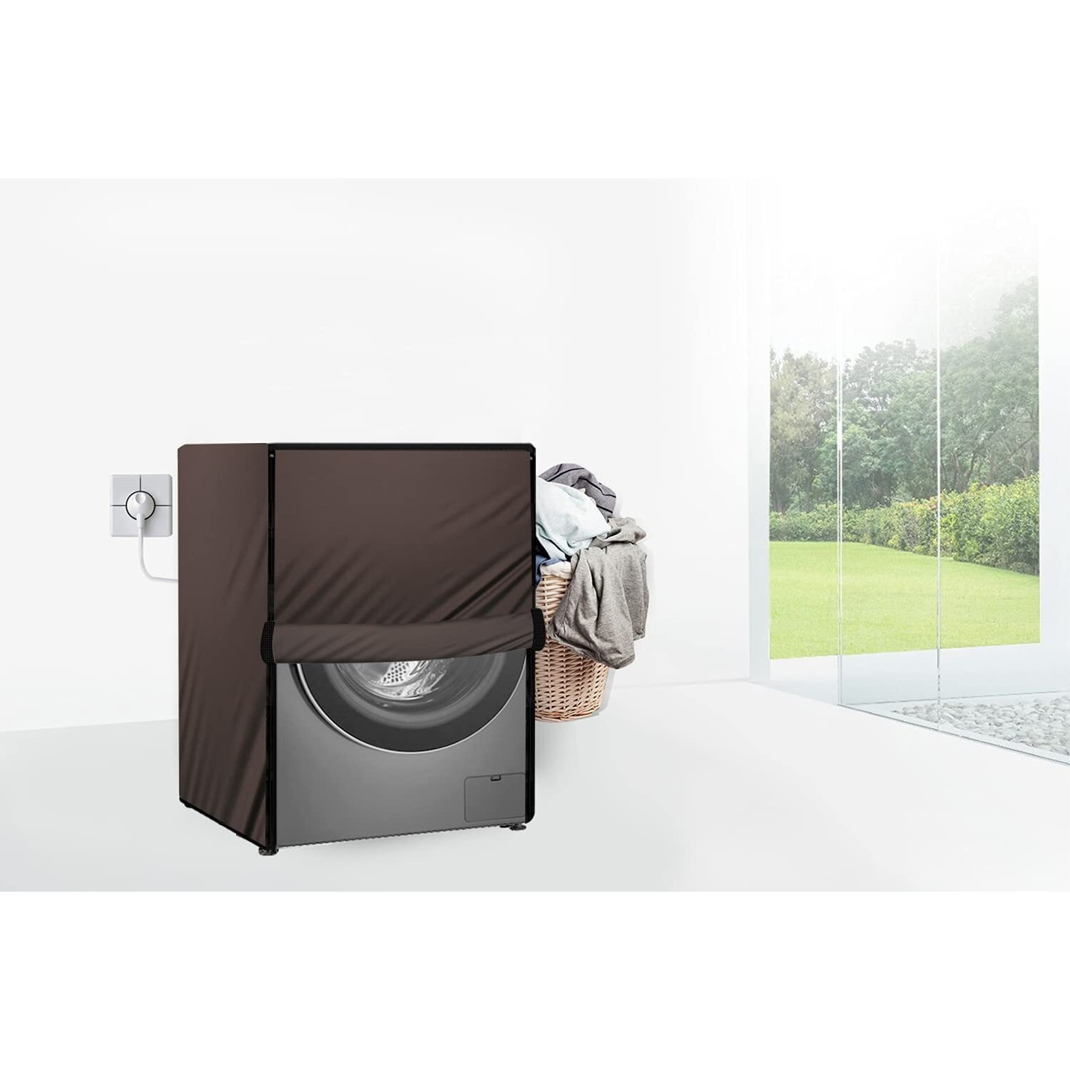 Stylista Washing Machine Cover Compatible For Samsung 7 Kg Fully-Automatic Front Loading Ww71J42E0Iw Coffee