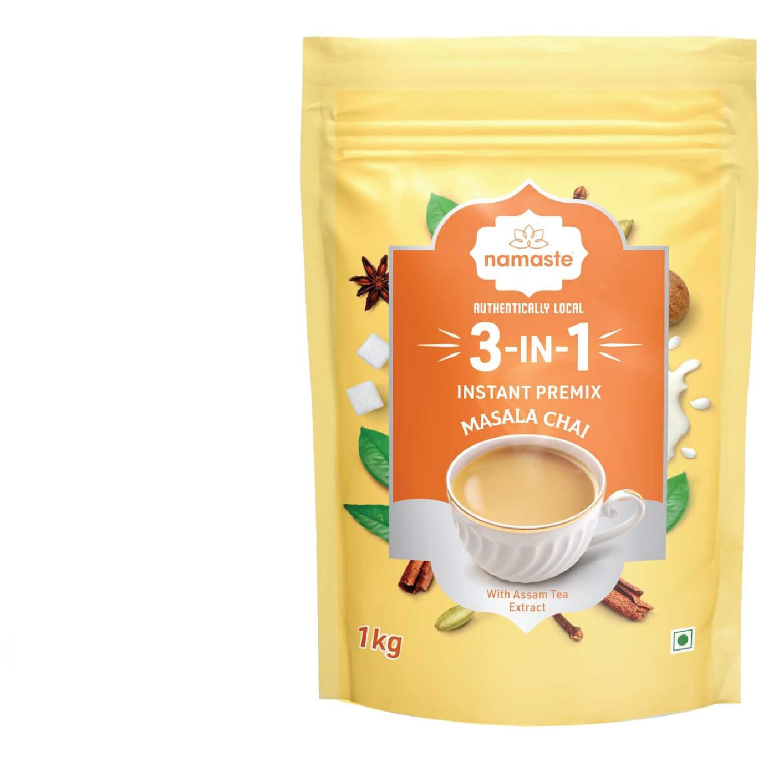 Namaste Chai Instant Tea Premix, Masala Chai|Value Pack|Ginger, Clove, Cinnamon, Nutmeg & Cardamom|Vending Machine|Ready Mix (1Kg, Powder) - Ginger