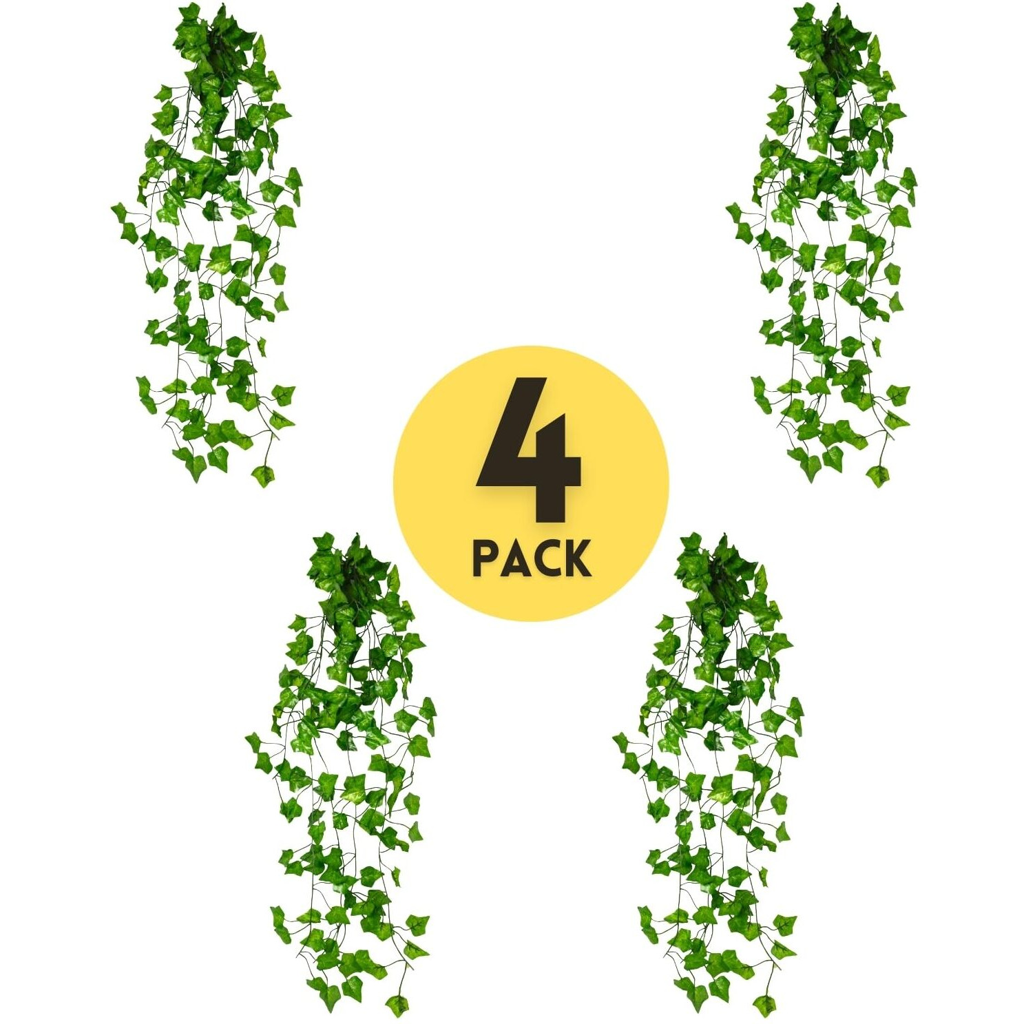 Decorebugs Artificial Plants Leaves Hanging Ivy Garlands Plant Greenery Vine Creeper Home Decor Door Wall Balcony Decoration Party Festival Craft (Pack Of 4)
