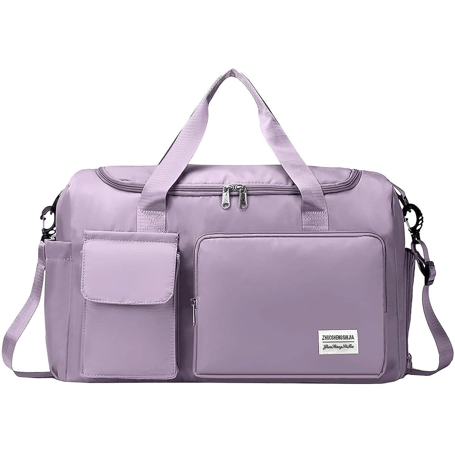 Verat Travel Duffle Bag Sports Gym Shoulder Bag For Women With Wet Pocket & Shoe Compartment Weekender Overnight Travel Luggage Bag Cosmetic Storage (Purple, 44 X 18 X 29 Cm)