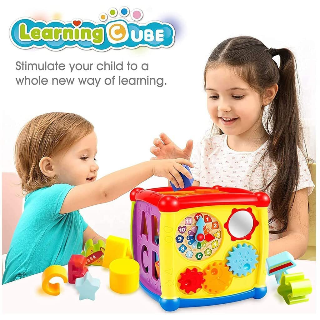 Beloxy 6 In 1 Activity Cube Baby Toy For 6 To 36 Months, Toddler Piano Center Best First Birthday Gift For 1 To 3 Y Old Girl Boy, Busy Learners Educational Toys(Multicolor) (Style 01)