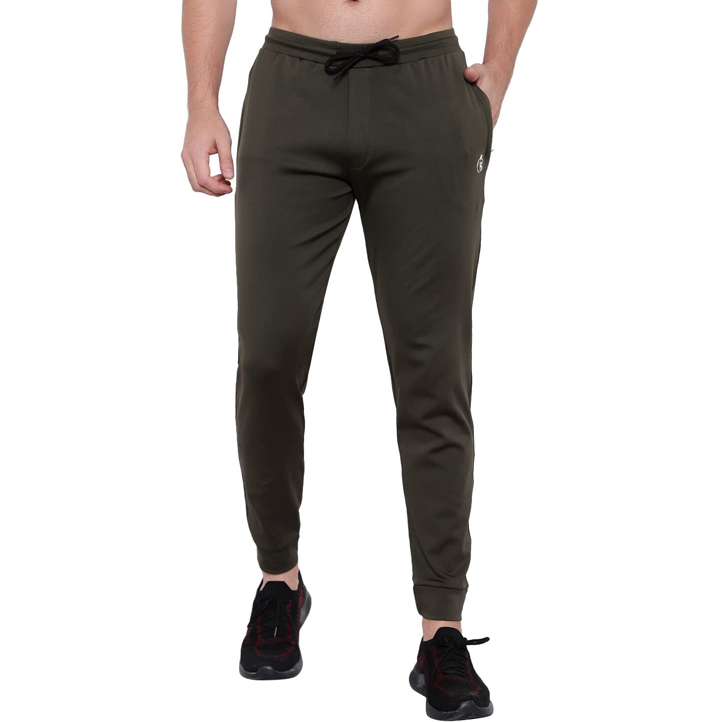 Blue Star Shark Men's Slim Fit Track Pants  Joggers For Running, Gym, Sports, And Casual Wear | Multipurpose Activewear Lower For Men & Boys | Stylish Summer Trousers & Night Pants, Green, S