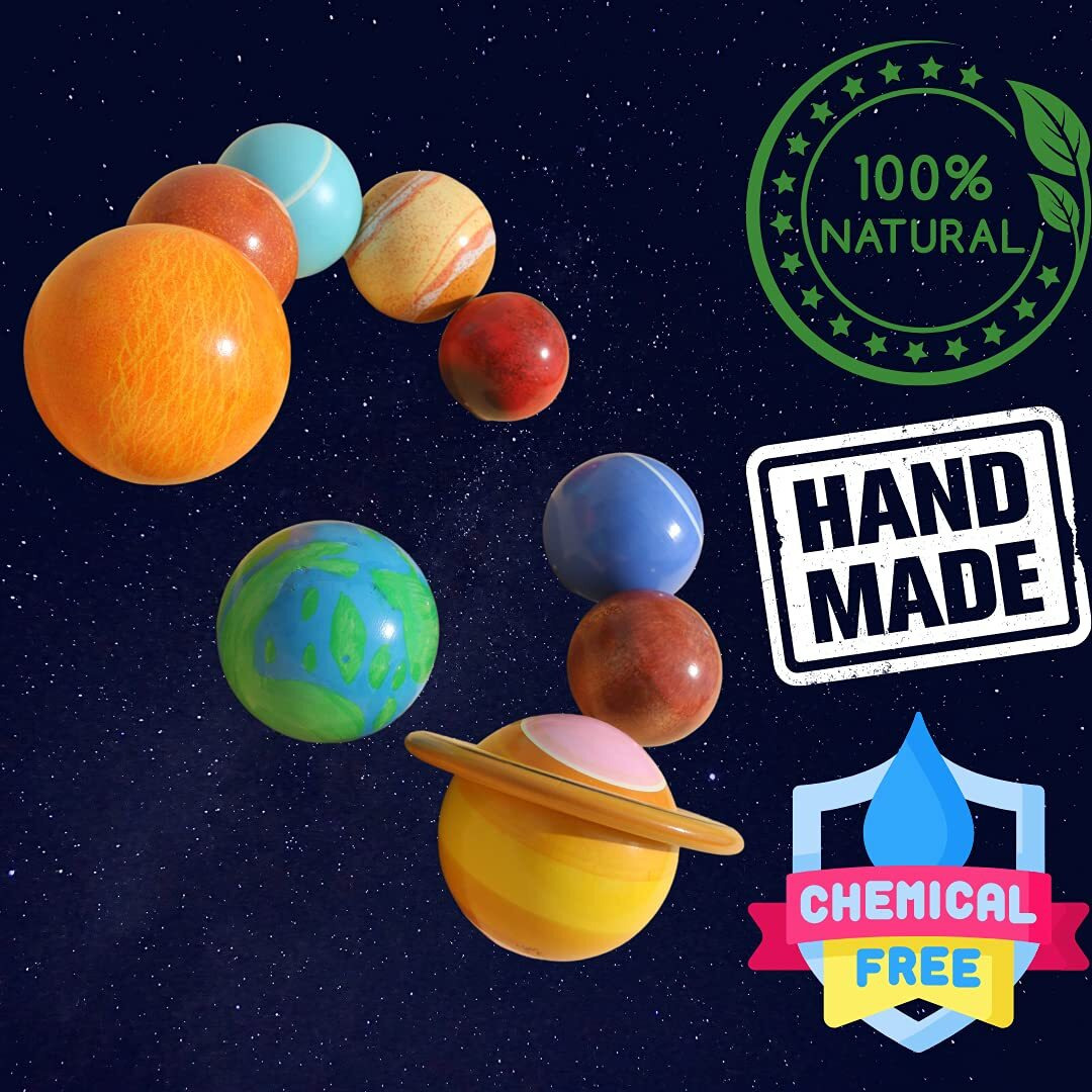 Gift Equals Love Wooden Planets Science Set Solar System Handmade Toy For Kids 3+ With A Cotton Bag For Indoor Play And Gifting Educational Montessori Learning Model Kit