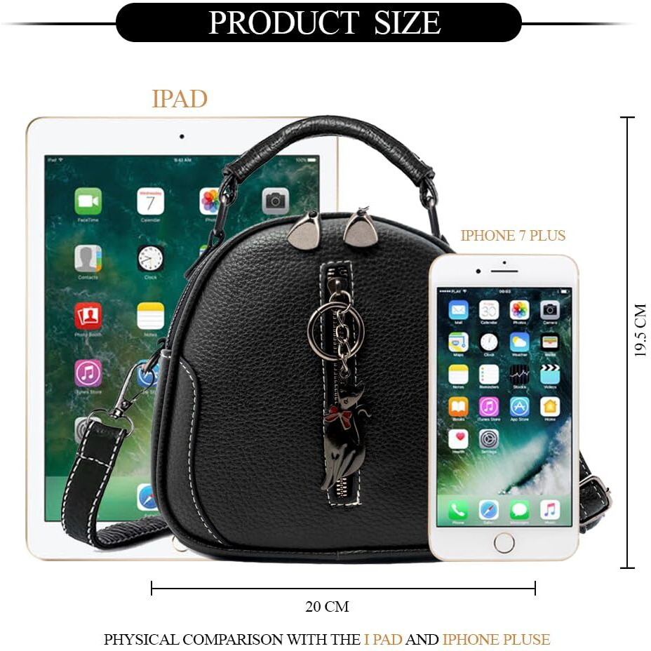 Inovera (Label) Sling Bag For Women | Faux Leather Cross Body Bags For Girls | Travel Shoulder Handbag With Adjustable Strap (Black)
