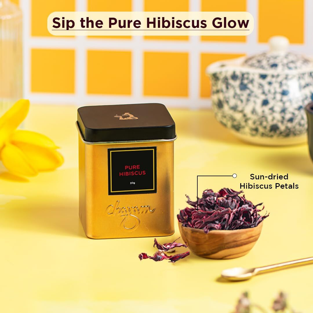 Chayam Soothing Sleep Chamomile & Hibiscus Tea Set | Hibiscus Green Tea, 30G Chamomile Green Tea, 30G | Delightful Flower Infusions | Relaxing Chamomile And Refreshing Hibiscus | 100% Natural