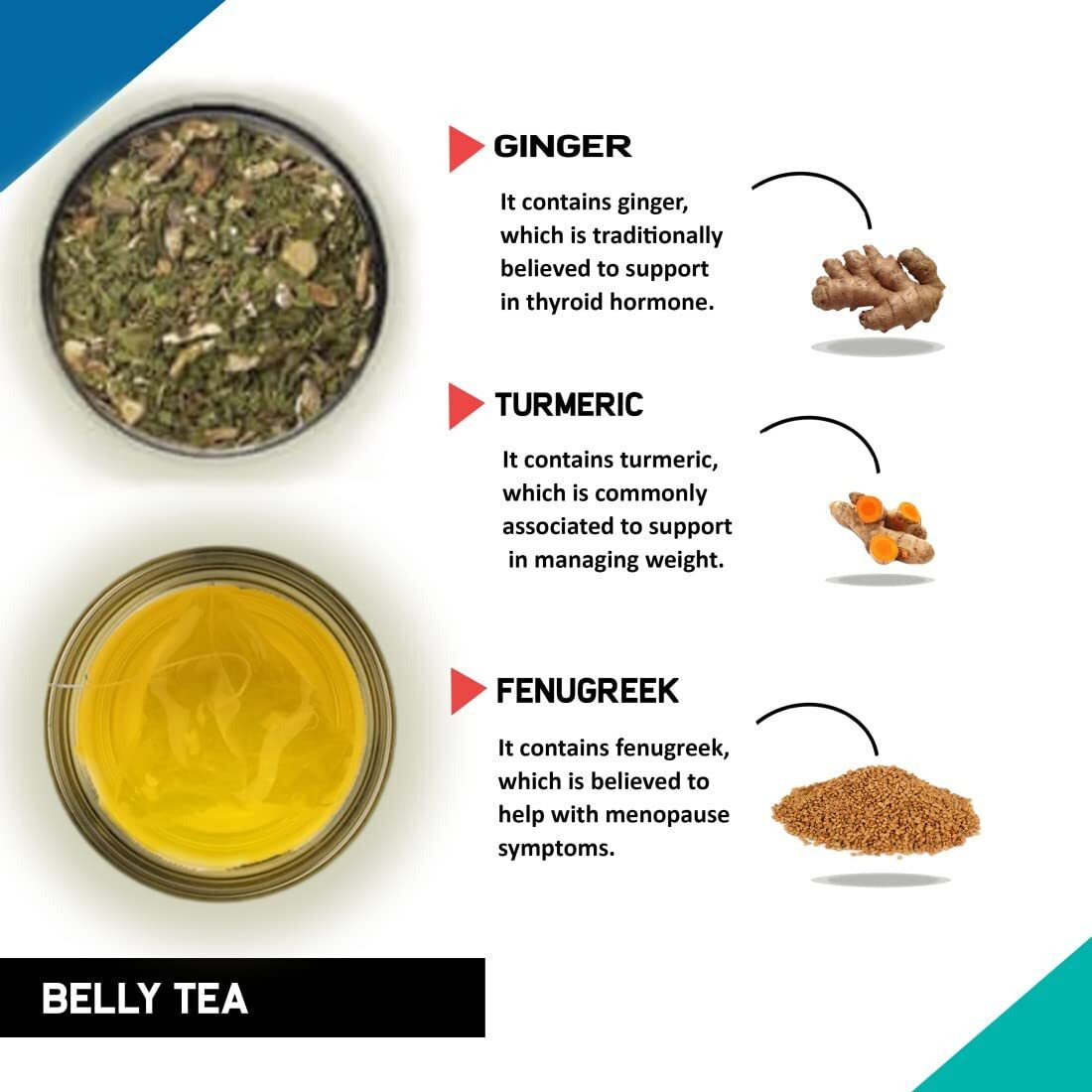 Teacurry Belly Turmeric Tea (90 Tea Bags-3 Month Pack)-Tummy Tea To Lose From Around Your Belly-For Men And Women,180 Grams