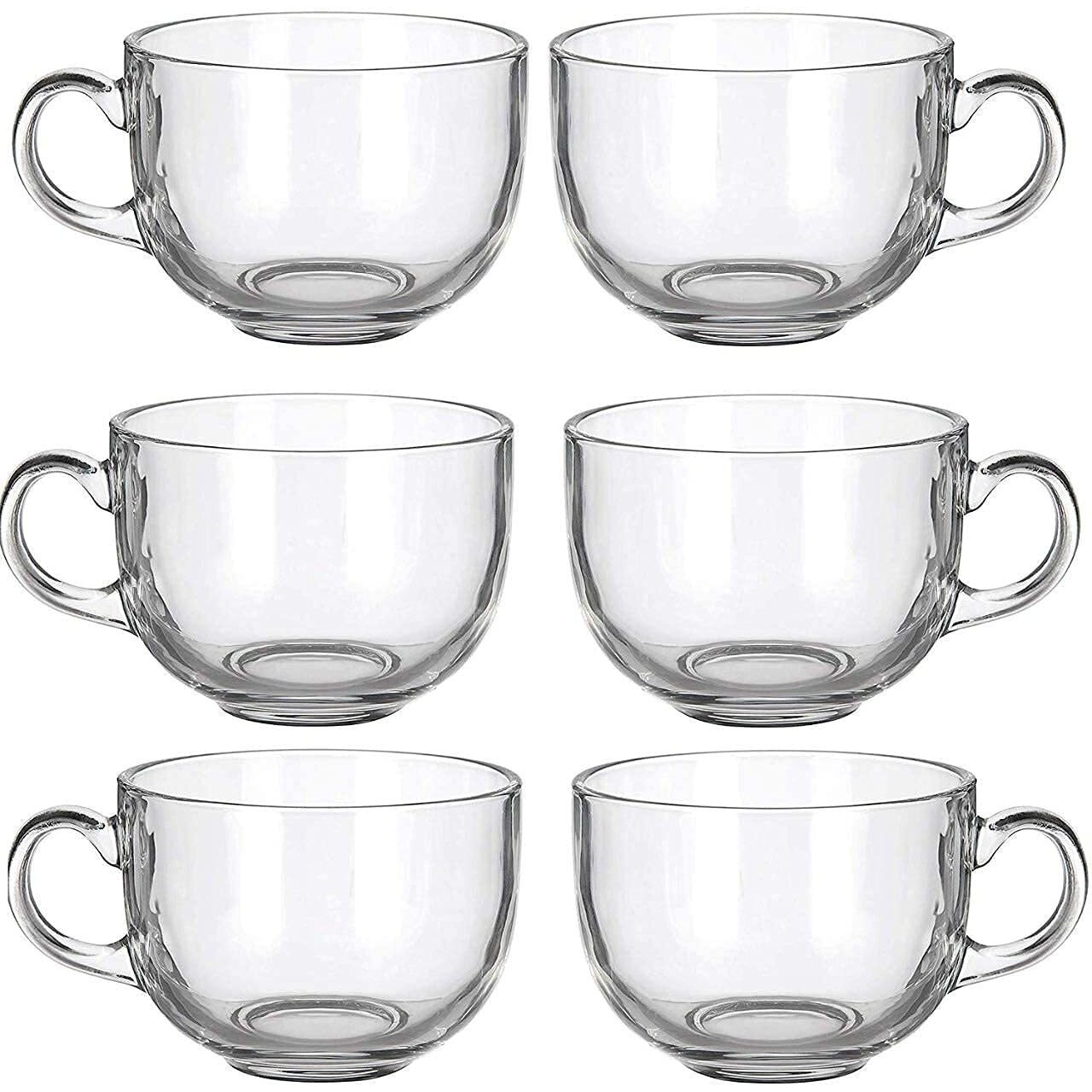 Zroy Enterprise Premium Classic Glass Tea & Coffee Cup Set Of 6-150 Ml, For Transparent Espresso Cappuccino Hot Chocolate, Milk Cup, Green Tea, Herbal Tea, Lemon (Round, 6)