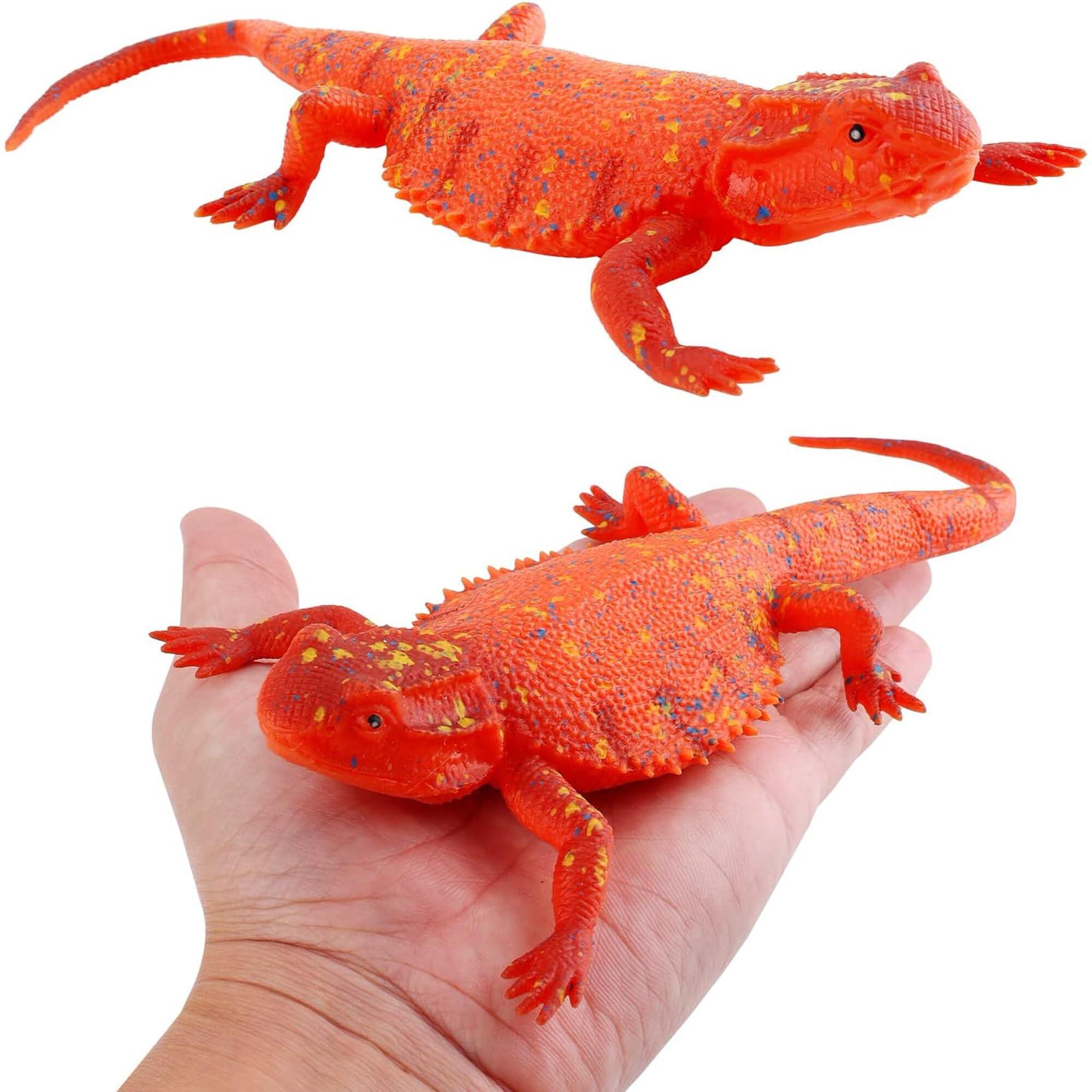 Super Toy Reptile Toy For Kids Realistic Gecko Lizard Figurine Dragon Rubber Animal Cold Blooded Lifelike Soft Prank Toys Educational Gift Boys Girls