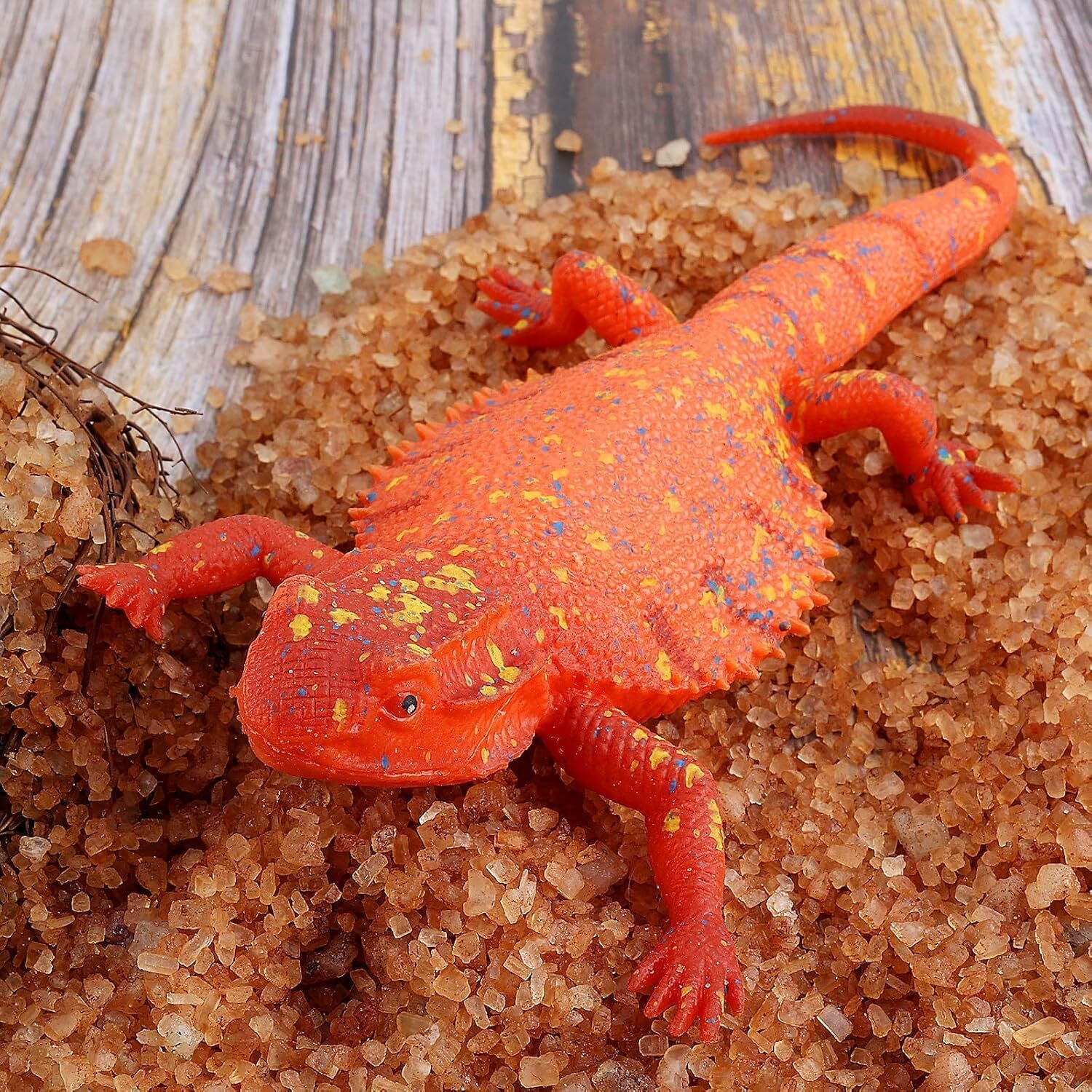 Super Toy Reptile Toy For Kids Realistic Gecko Lizard Figurine Dragon Rubber Animal Cold Blooded Lifelike Soft Prank Toys Educational Gift Boys Girls