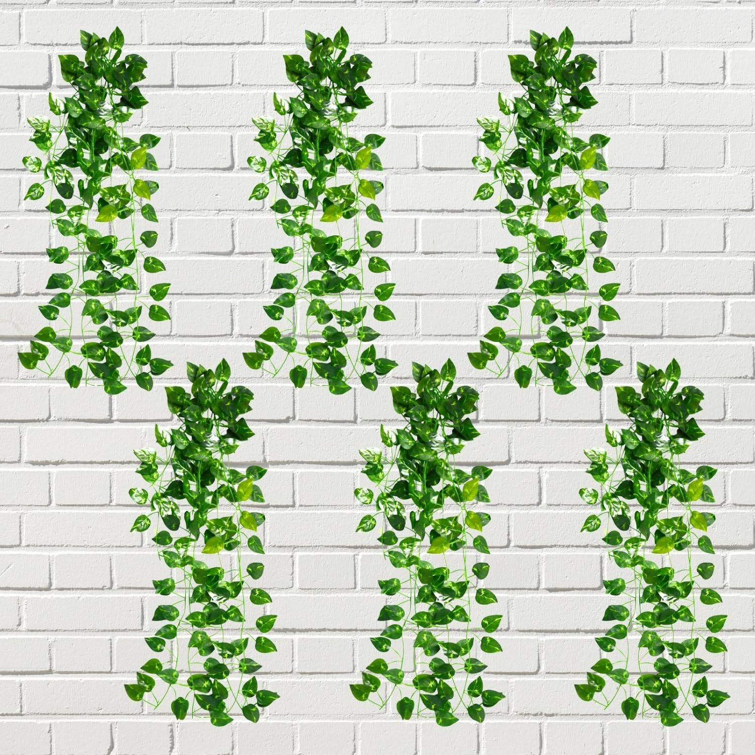 Decorebugs Artificial Plants Leaves Hanging Ivy Garlands Plant Greenery Vine Creeper Home Decor Door Wall Balcony Decoration Party Festival Craft (Pack Of 6)