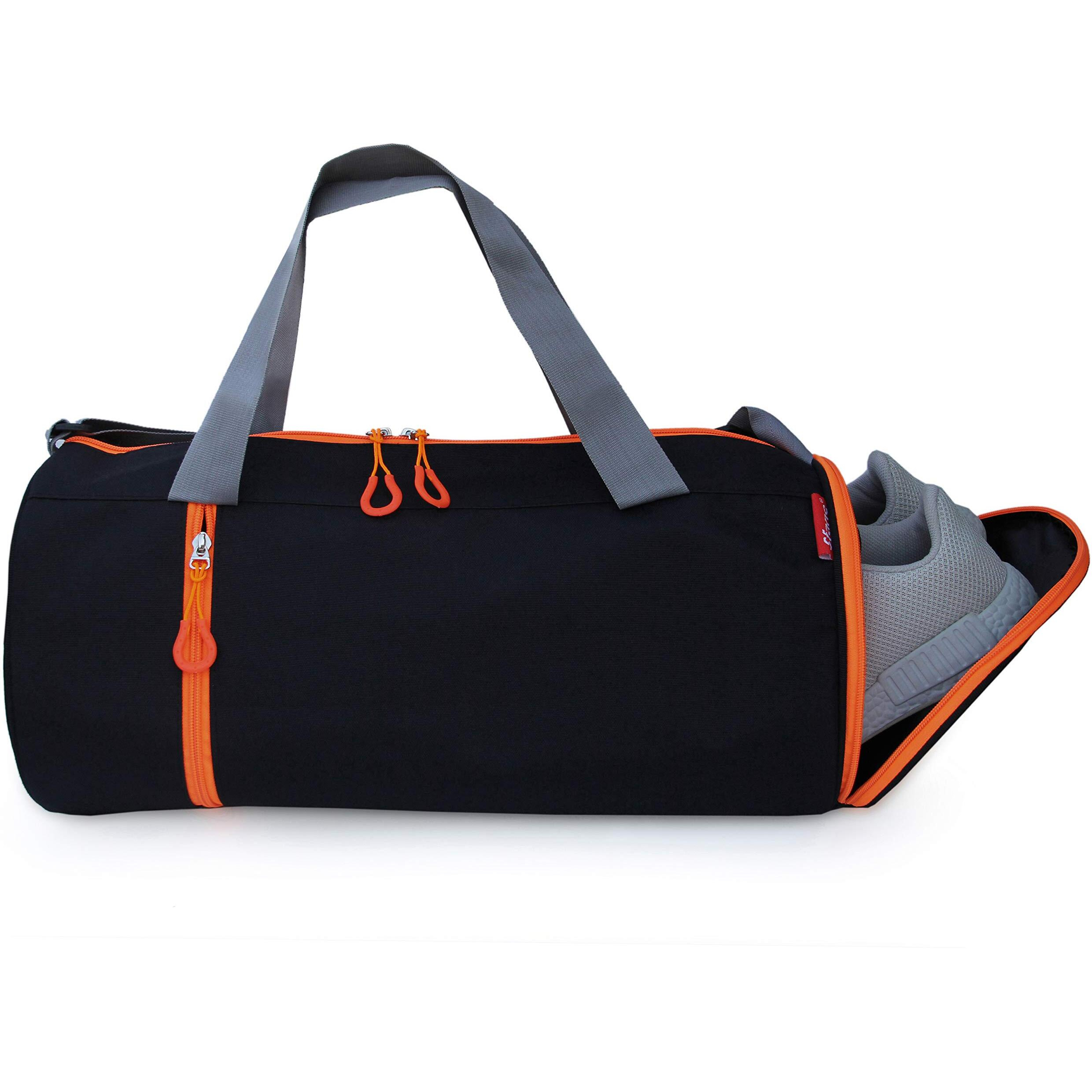 Sfane Men & Women Trendy Black Gym Bag/Duffle Bag/Sports Bag/Shoulder Bag/Sports Bags/Gym Bags For Men & Women With Shoe Compartment (Orange)