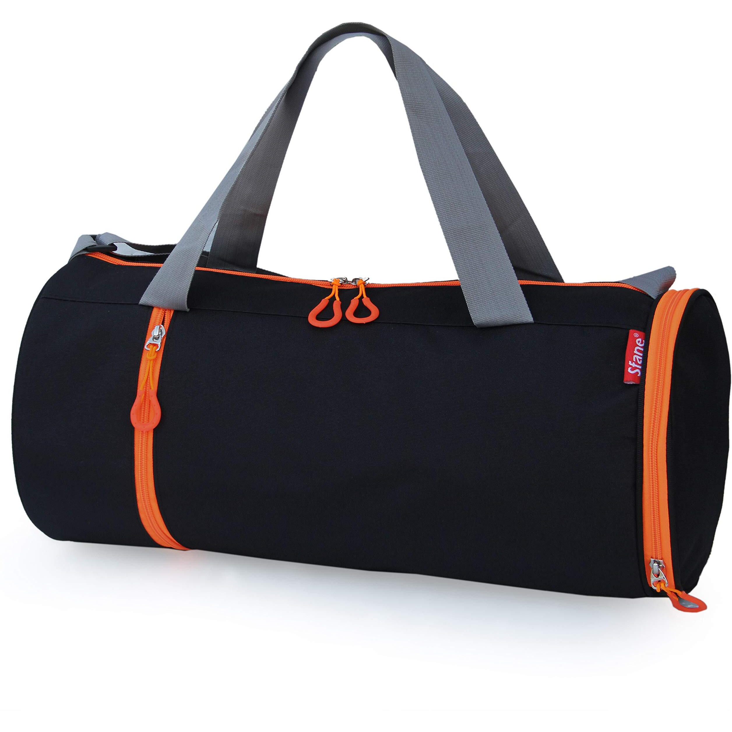 Sfane Men & Women Trendy Black Gym Bag/Duffle Bag/Sports Bag/Shoulder Bag/Sports Bags/Gym Bags For Men & Women With Shoe Compartment (Orange)