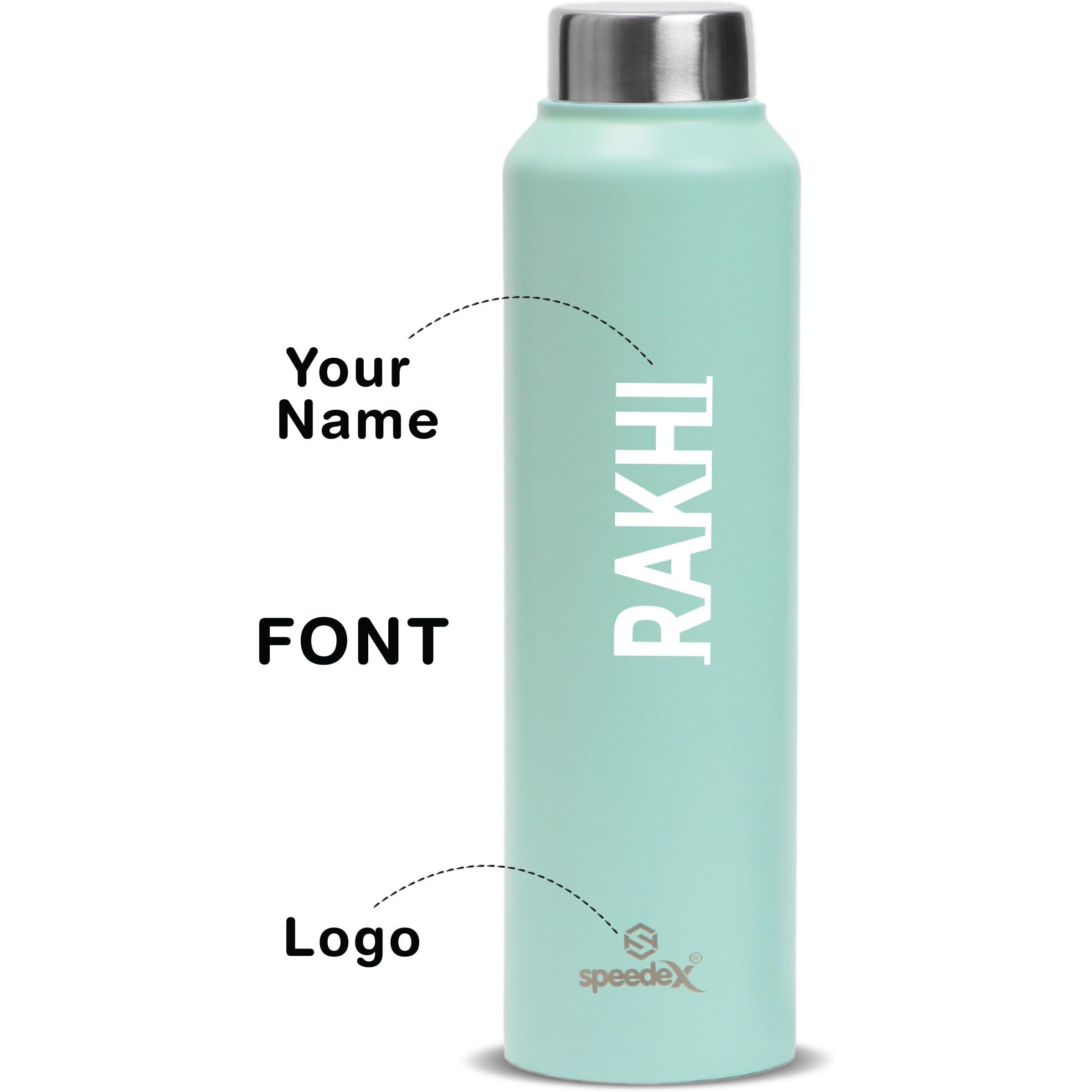 Speedex Stainless Steel Water Bottle 1 Ltr For Kids, Boys, Girls, 1 Litre Bottles For Gym, Sports, Fridge Use, School & Office - 1000Ml, Pastel Green Colour, Steel Cap