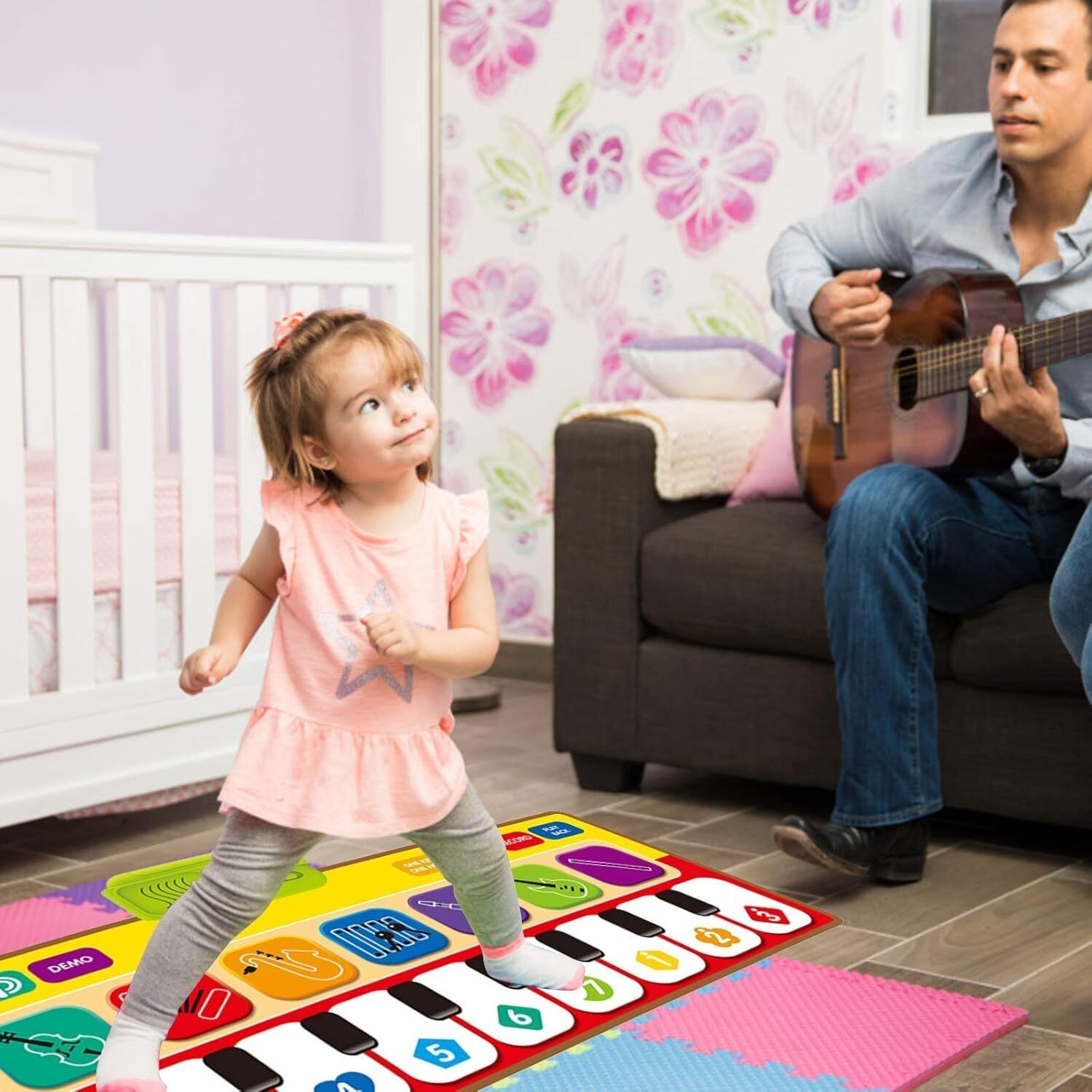 Ramnath Piano Mat For Toddler 1-3,Musical Keyboard Piano Mat For Kids Adjustable Vol Preschooler Toys Educational Toys For Kids Toddlers 1-3 Children 's Day Gift For Kids Girls Boys Birthday Gift (B)