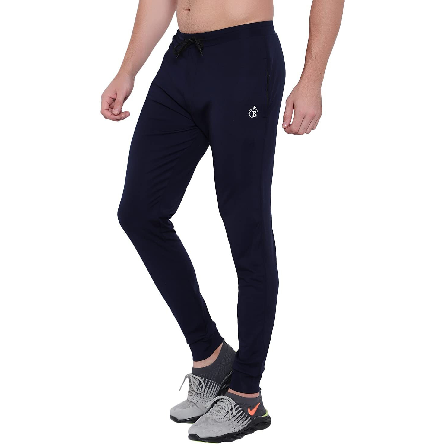 Blue Star Shark Men's Slim Fit Track Pants  Joggers For Running, Gym, Sports, And Casual Wear | Multipurpose Activewear Lower For Men & Boys | Stylish Summer Trousers & Night Pants, Blue, M