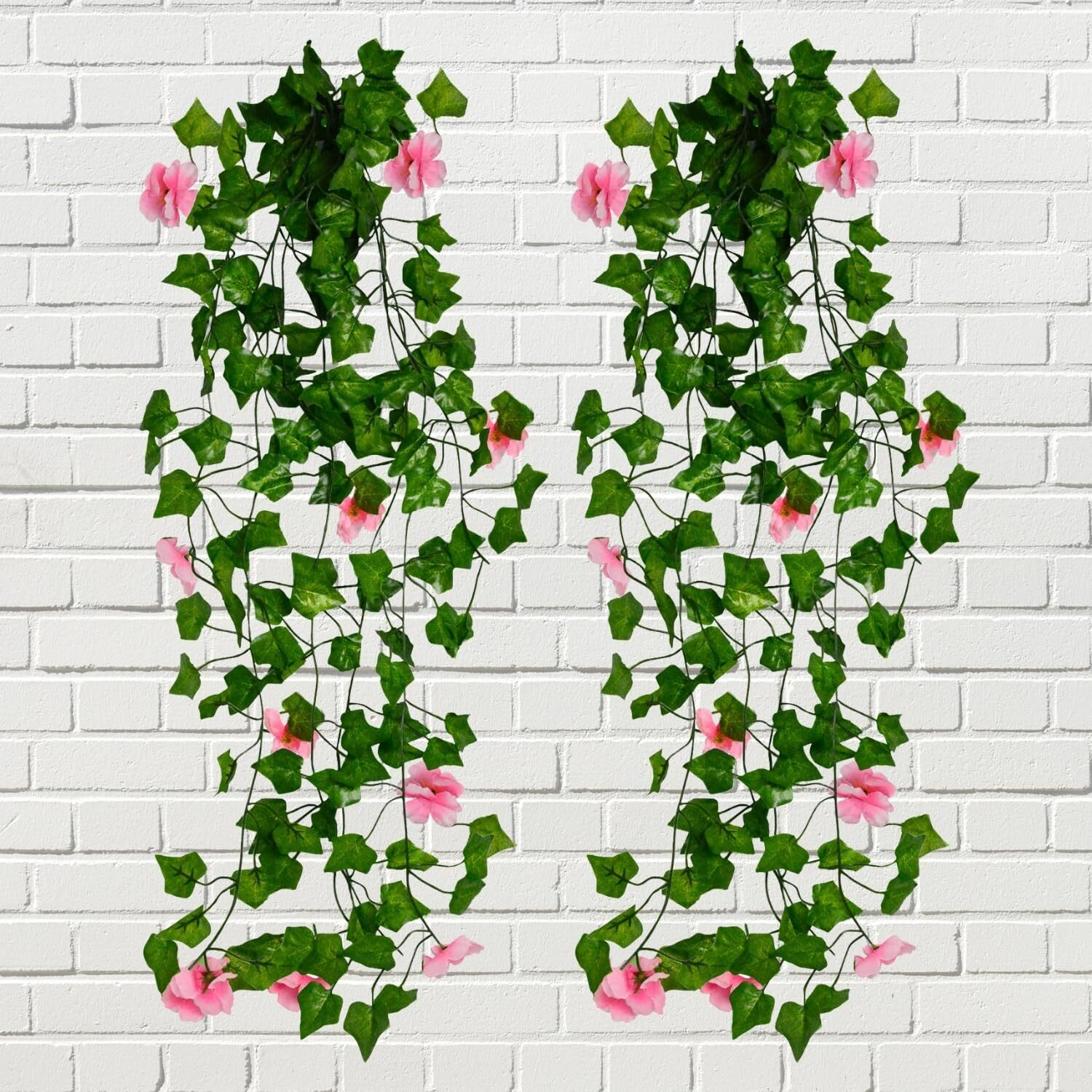 Decorebugs Artificial Flower Plants Leaves Hanging Ivy Garlands Plant Greenery Vine Creeper Home Decor Door Wall Balcony Decoration Party Festival Craft (Pack Of 2)