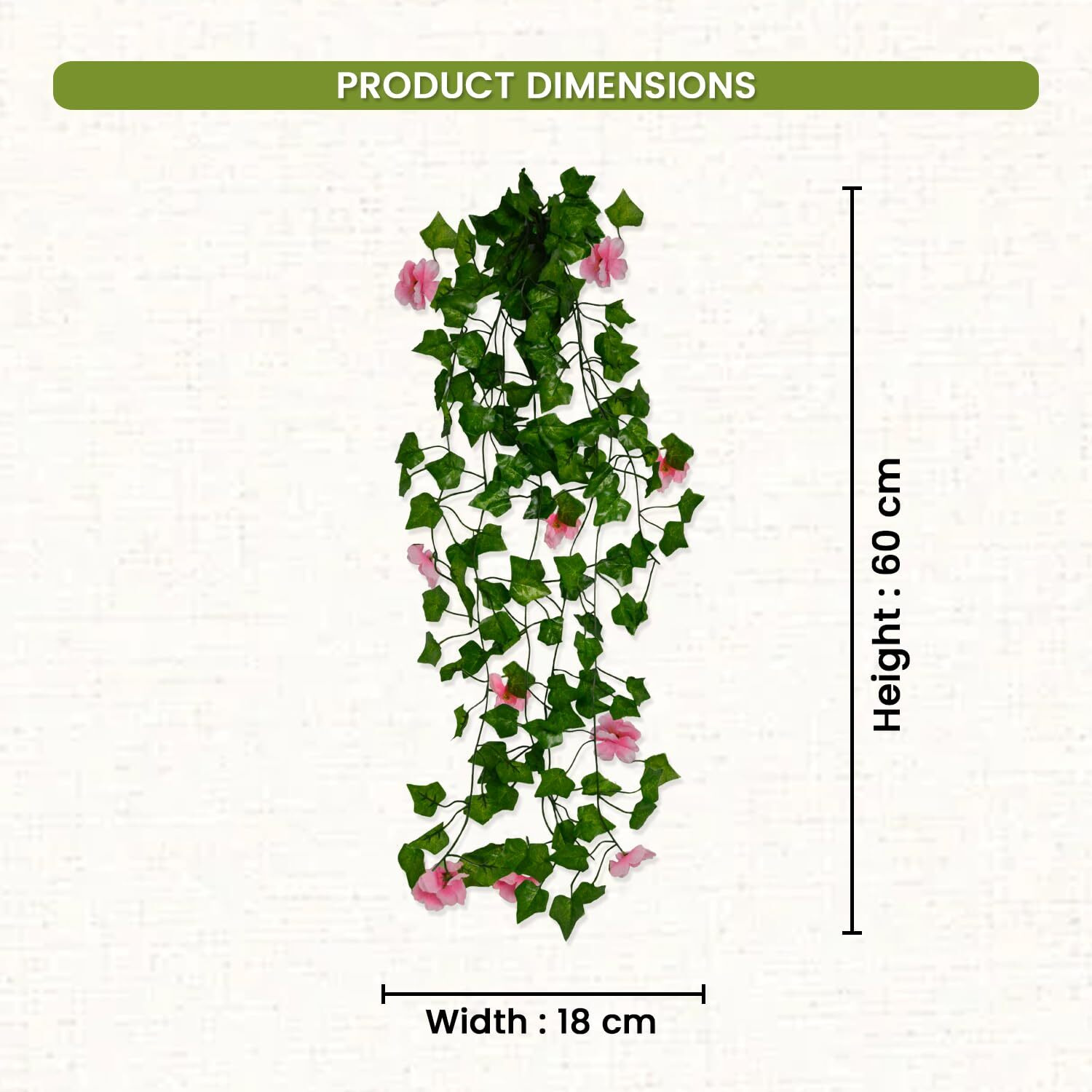 Decorebugs Artificial Flower Plants Leaves Hanging Ivy Garlands Plant Greenery Vine Creeper Home Decor Door Wall Balcony Decoration Party Festival Craft (Pack Of 2)