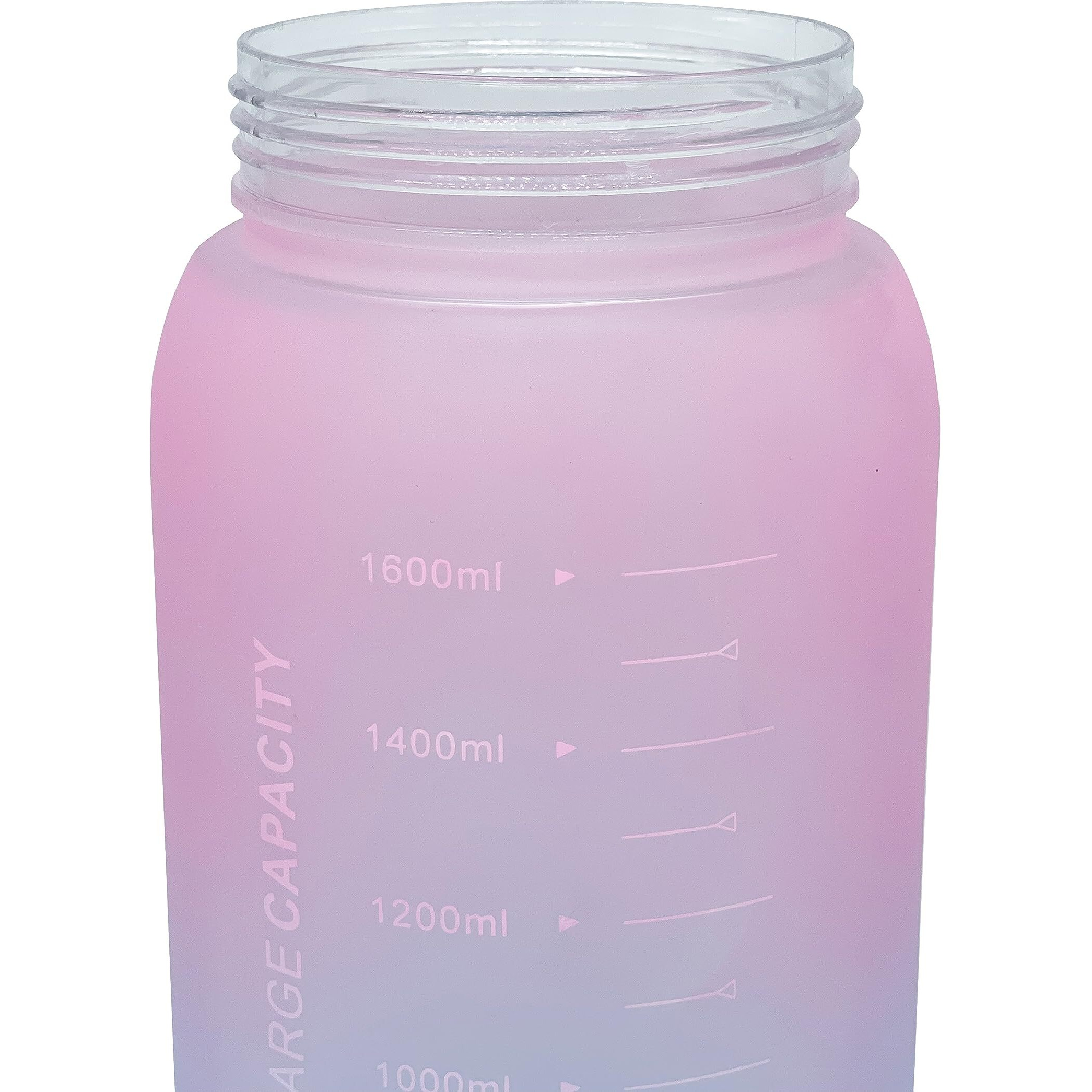 House Of Quirk Water Bottle With Straw, Sports Water Bottles With Handle, Leak Proof Drinks Bottle Bpa Free (Pink/Blue 1.8Litre) - Plastic